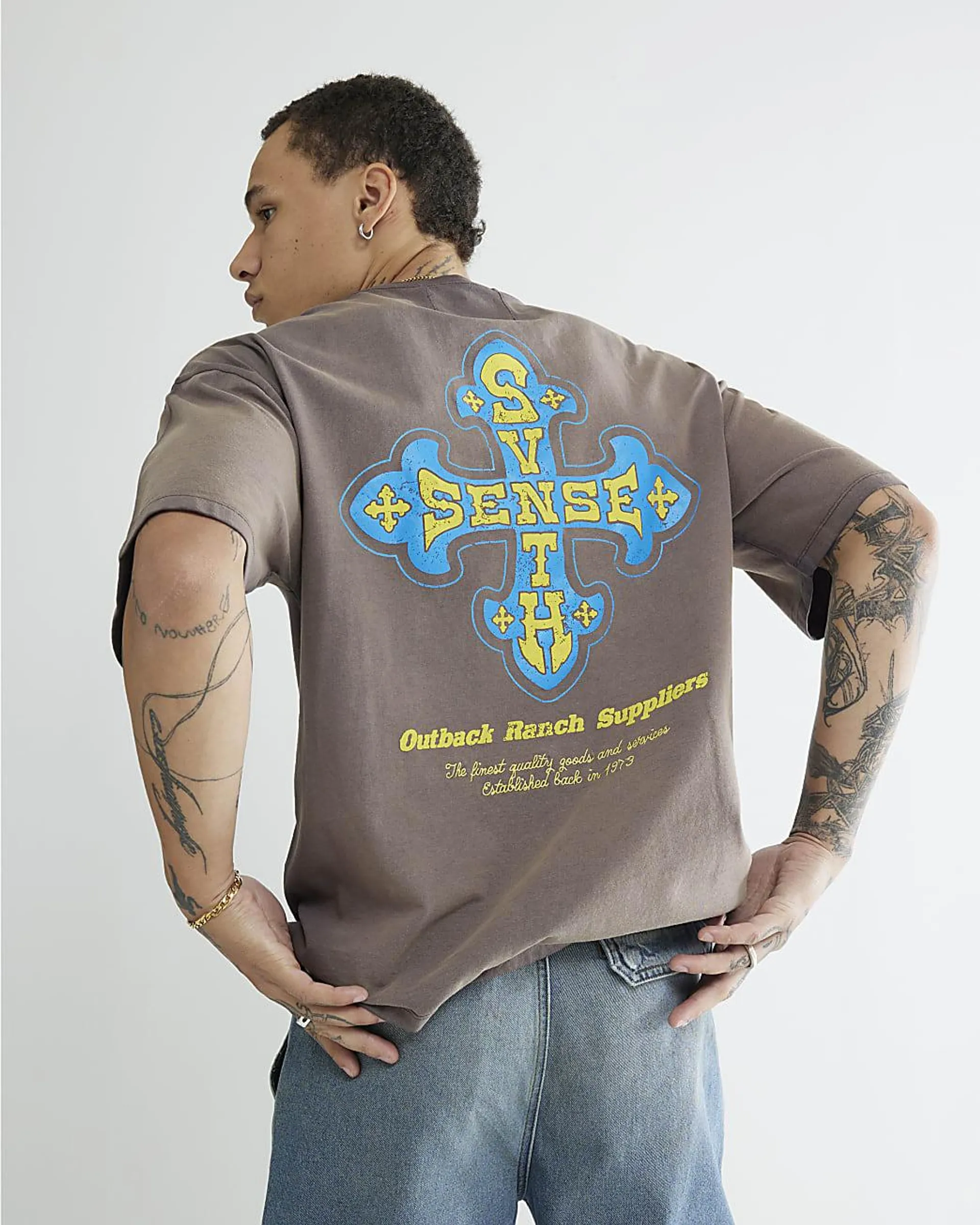 Purple Regular Fit Svnth Sense Washed T-Shirt