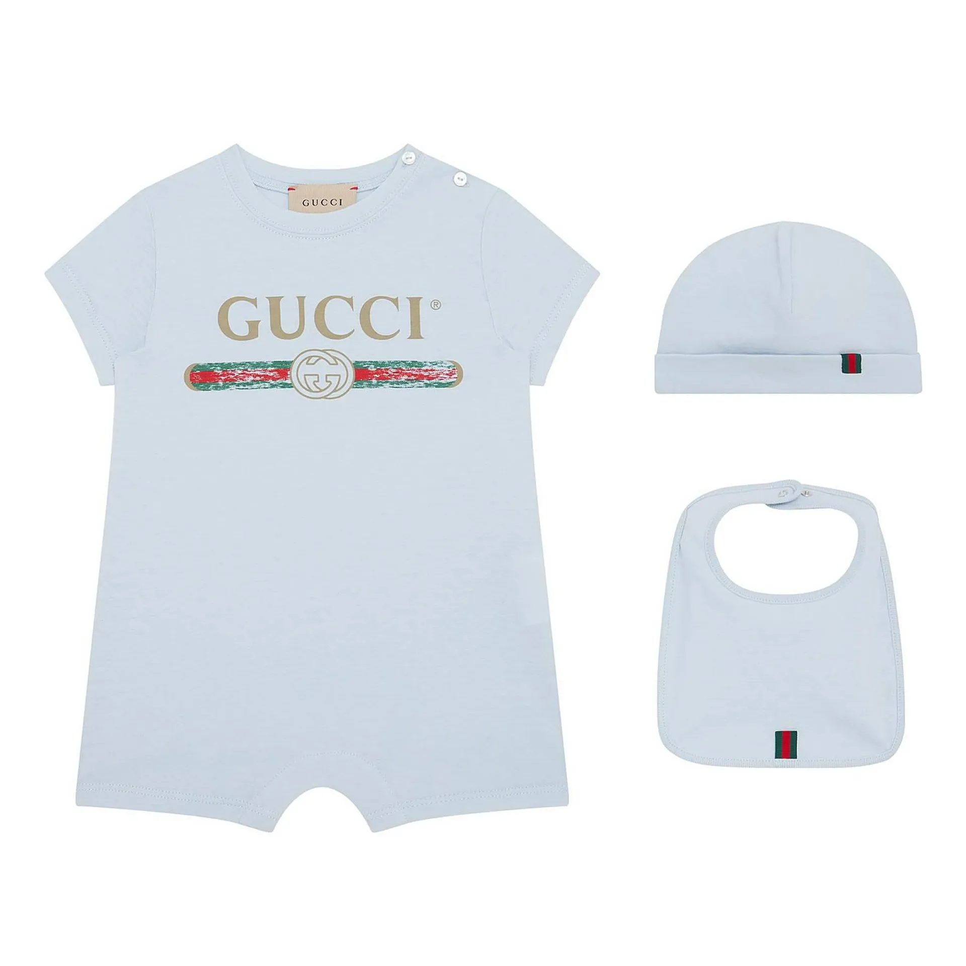 Logo One-Piece, Hat & Bib Gift Set