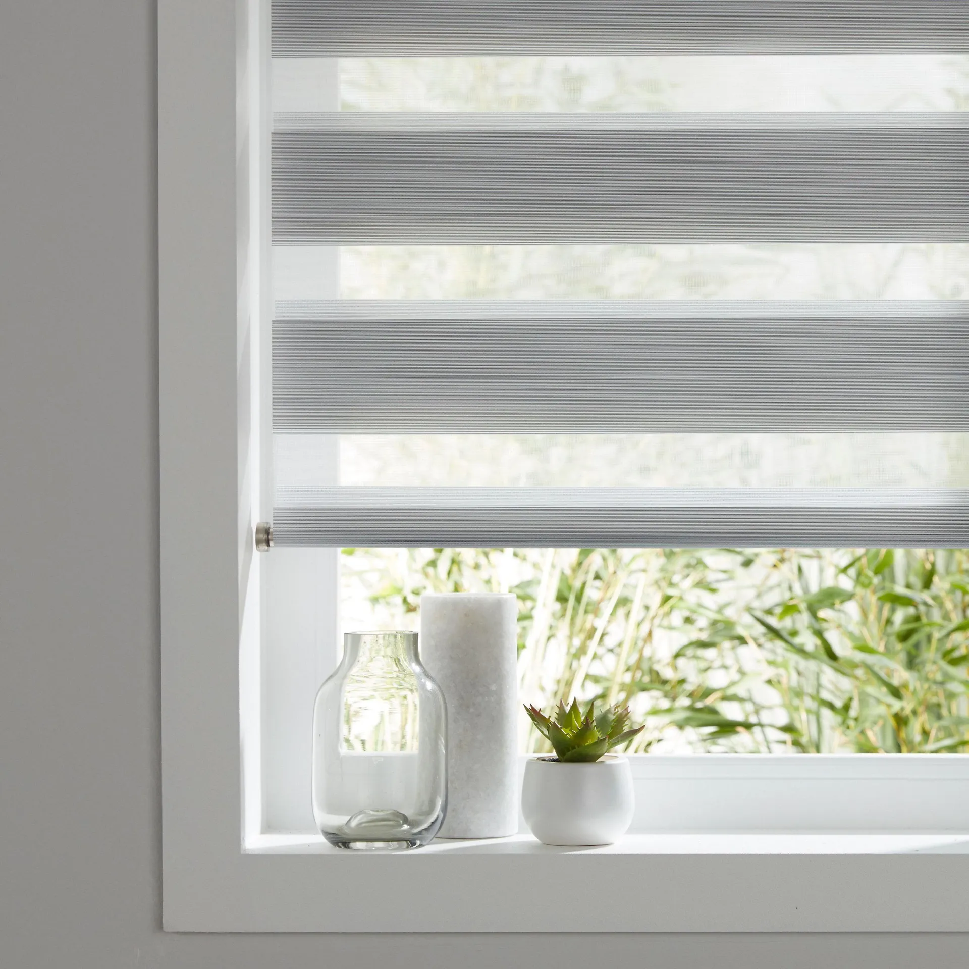 Kala Corded Grey Striped Day & night Roller Blind (W)180cm (L)180cm