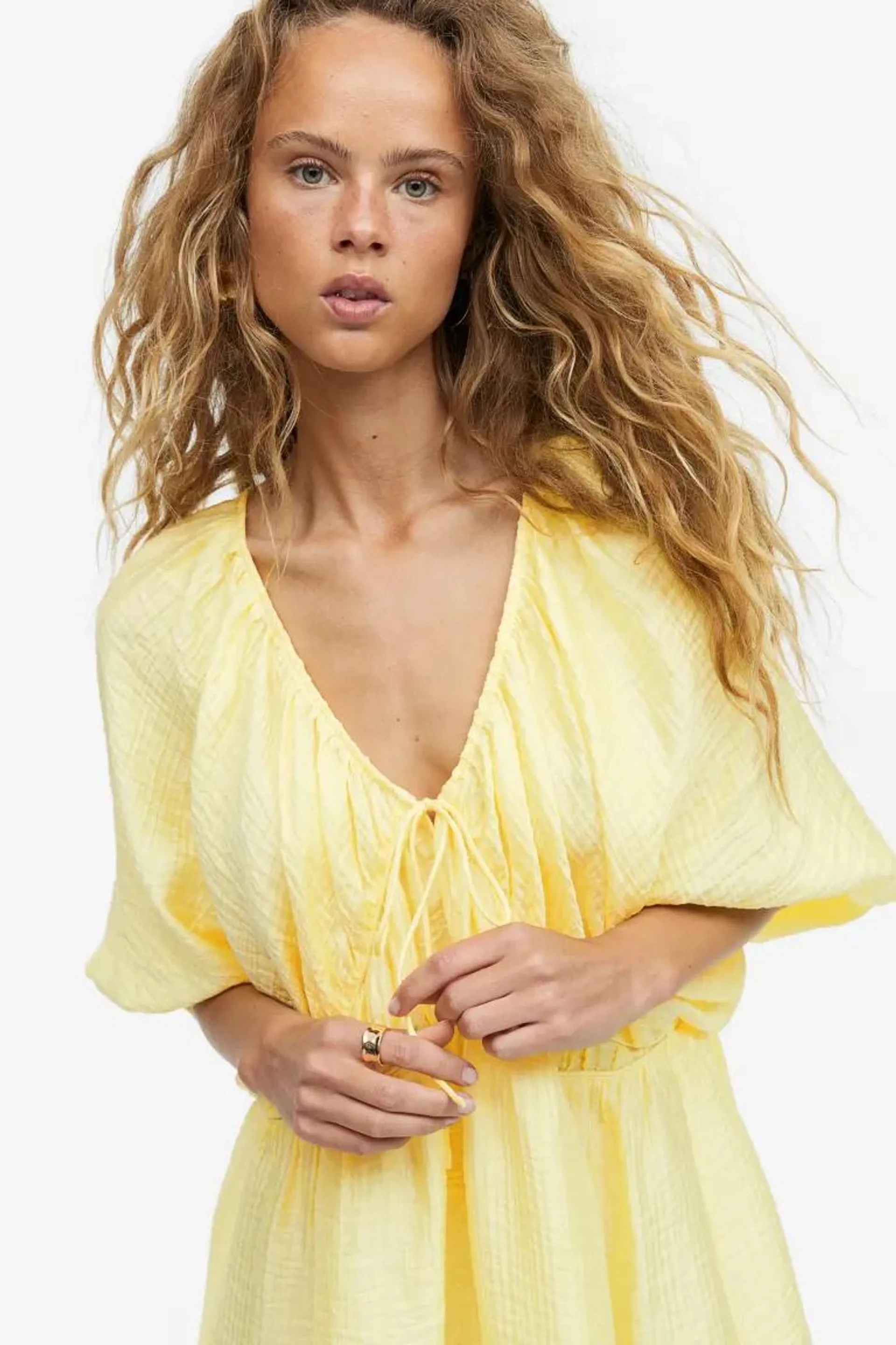 Oversized lyocell-blend dress