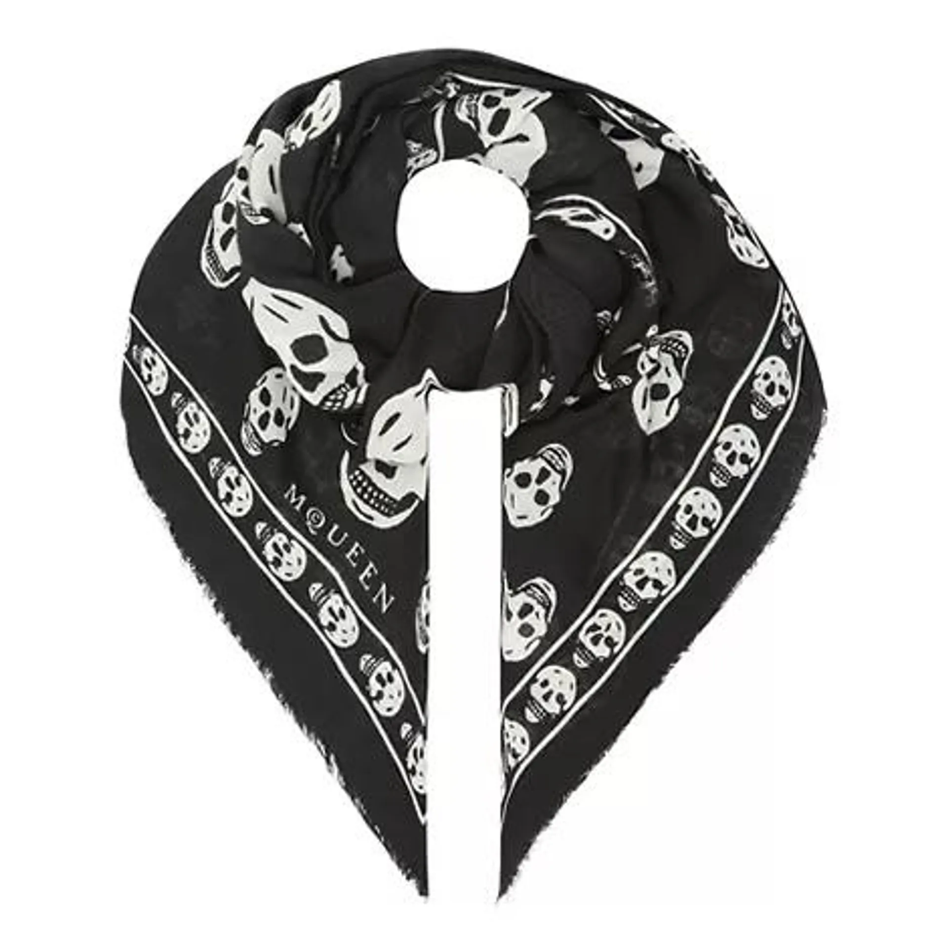 Classic Skull Print Silk Scarf