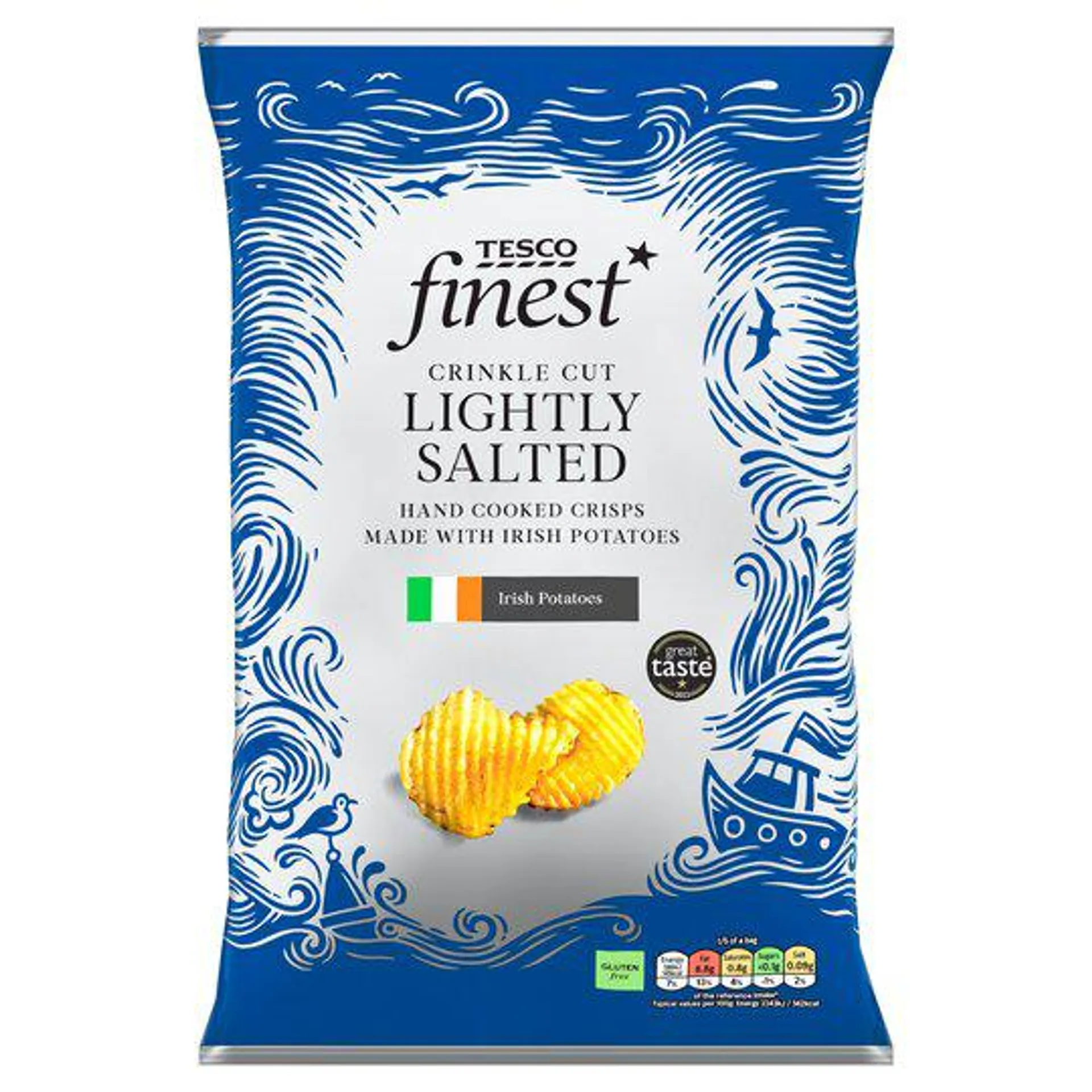 Tesco Finest Crinkle Cut Lightly Salted Crisps 125G