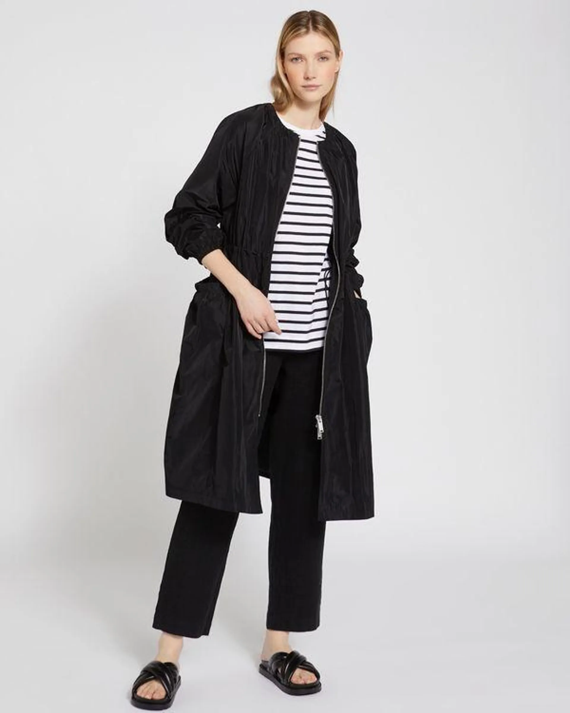 Carolyn Donnelly The Edit Collarless Gather Detail Coat