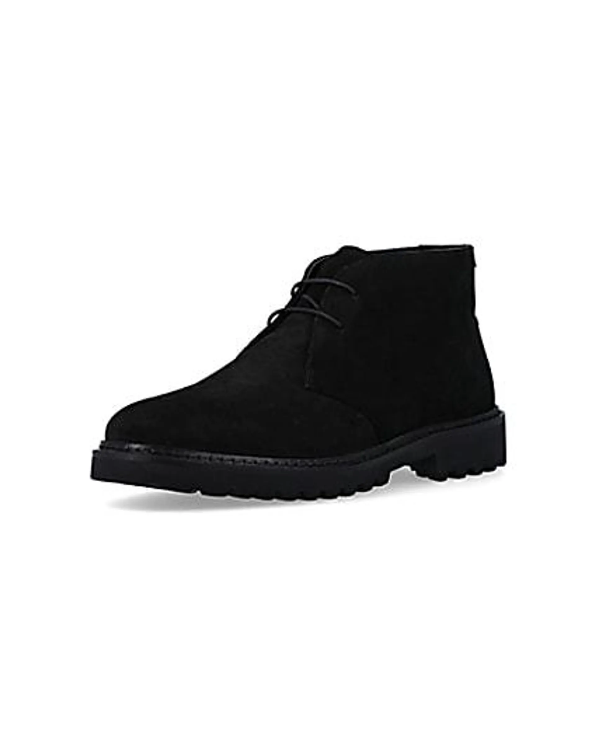 Black suede desert boots