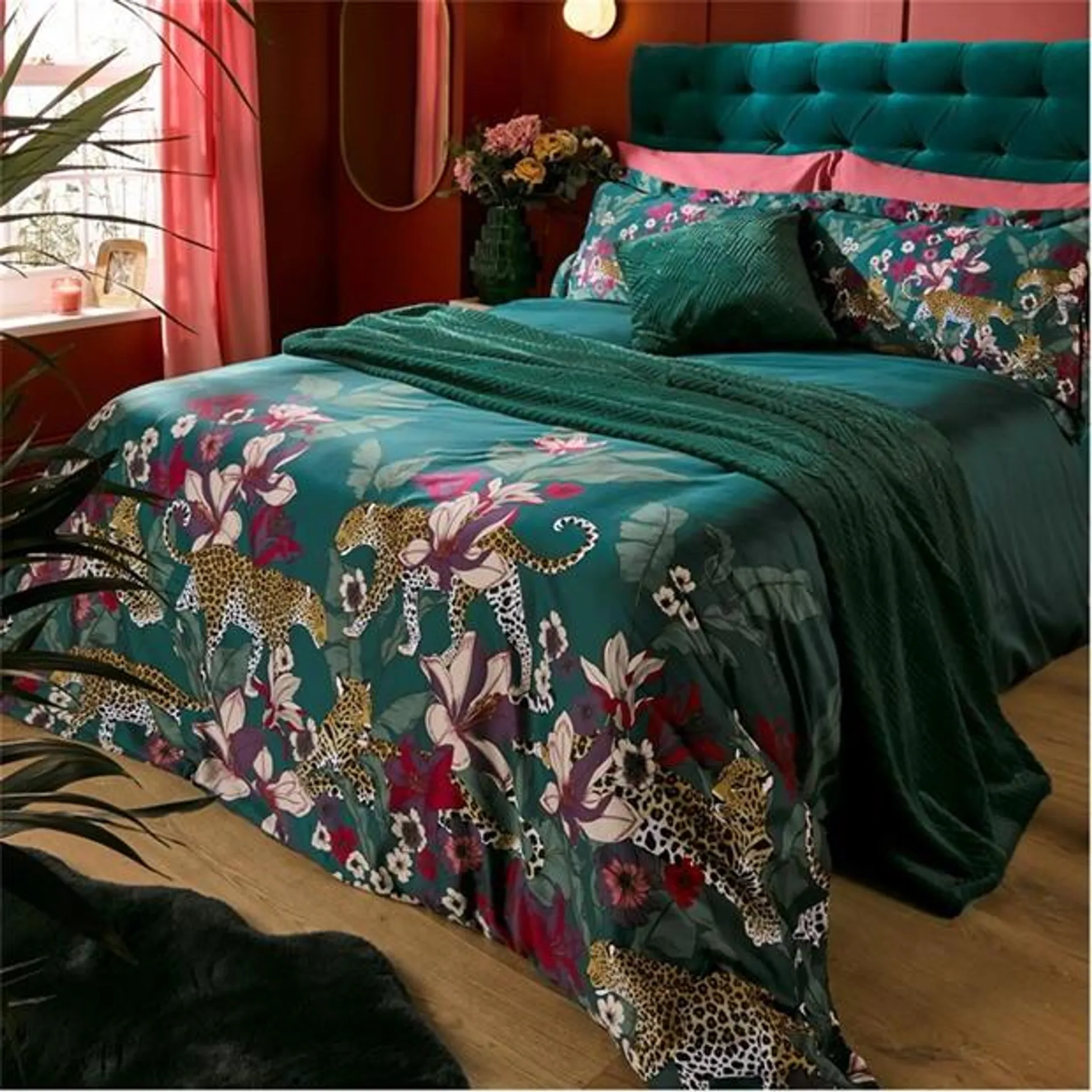 Biba Jungle leopard Reversible Duvet and Pillowcase Set