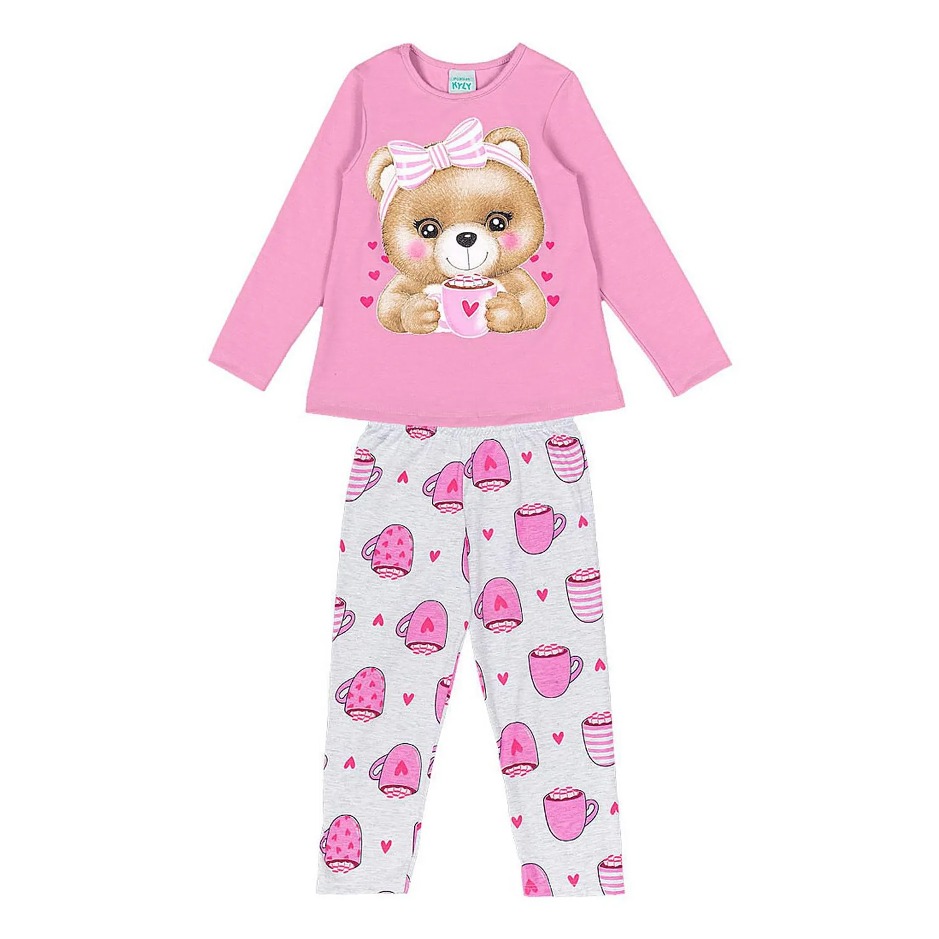 Two-Piece Teddy Bear Cups Pyjama Set
