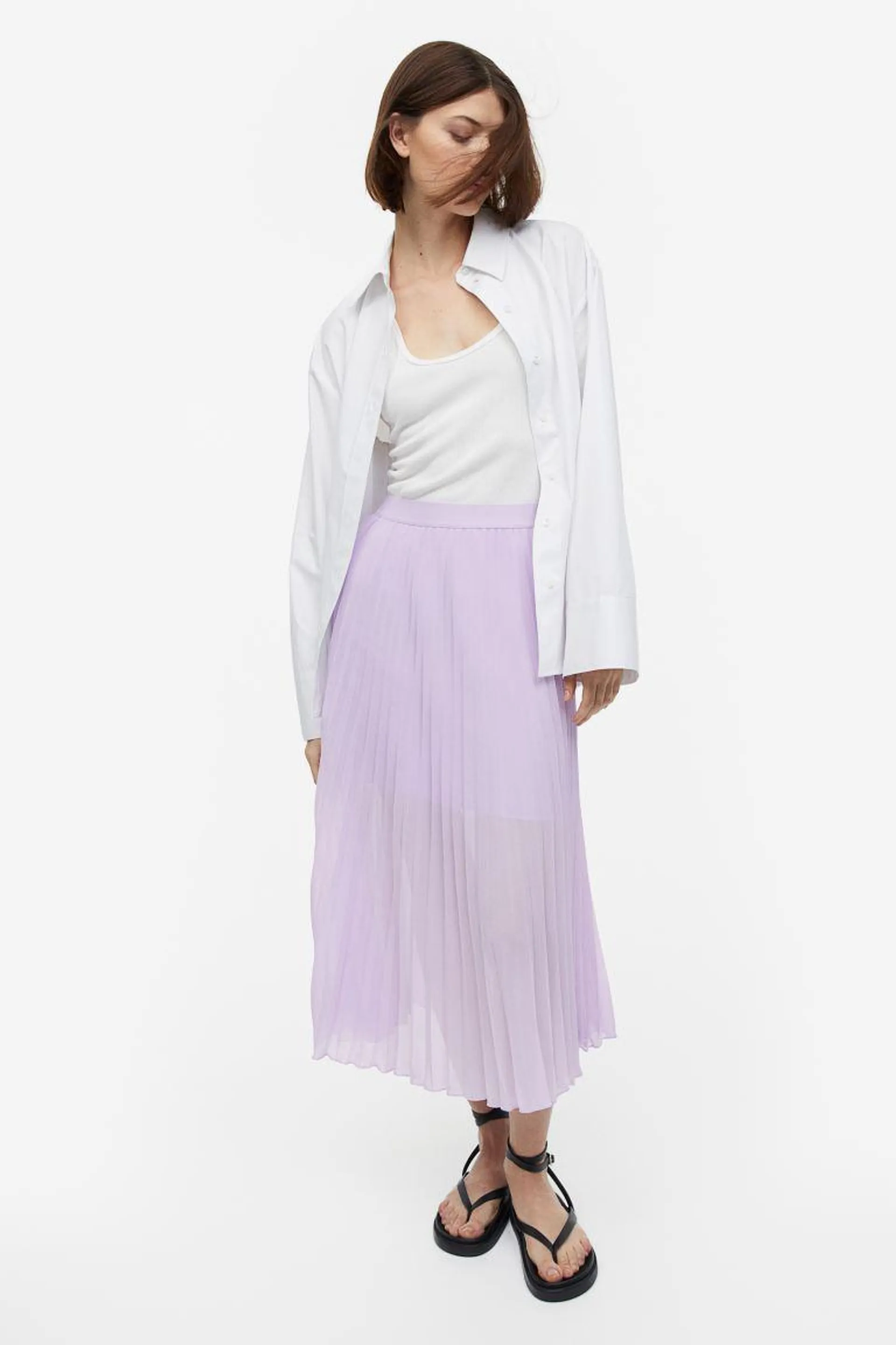 Pleated chiffon skirt