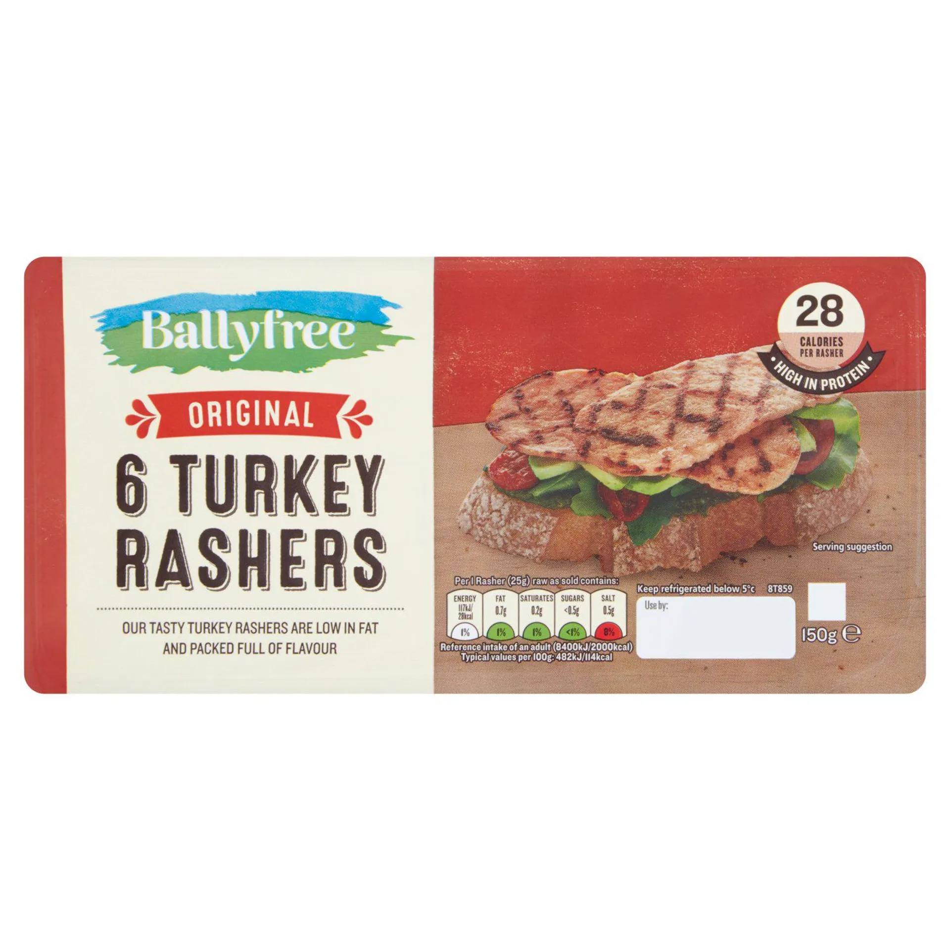 Ballyfree Turkey Rashers 6 Pack (150 g)