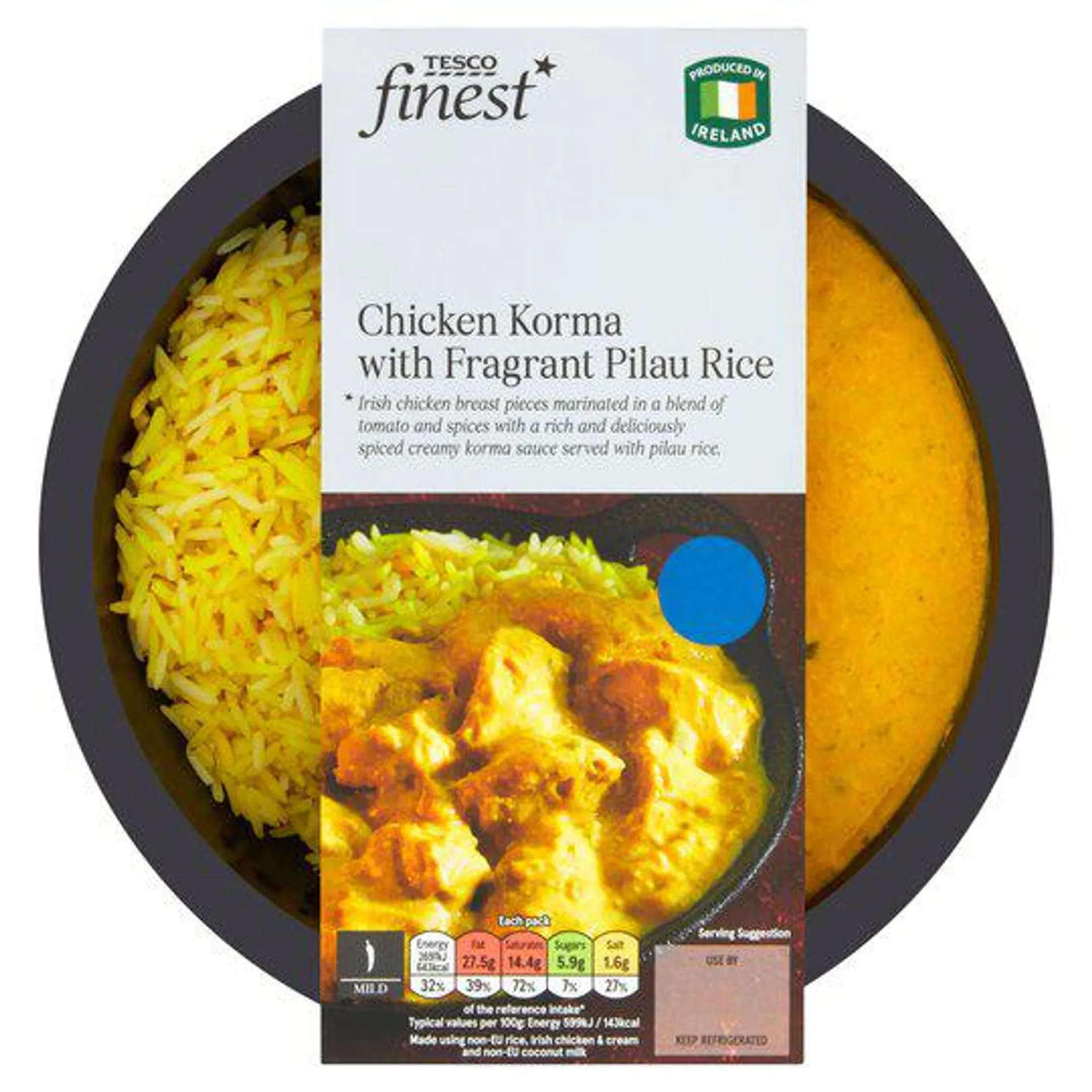 Tesco Finest Chicken Korma And Pilau Rice 450G