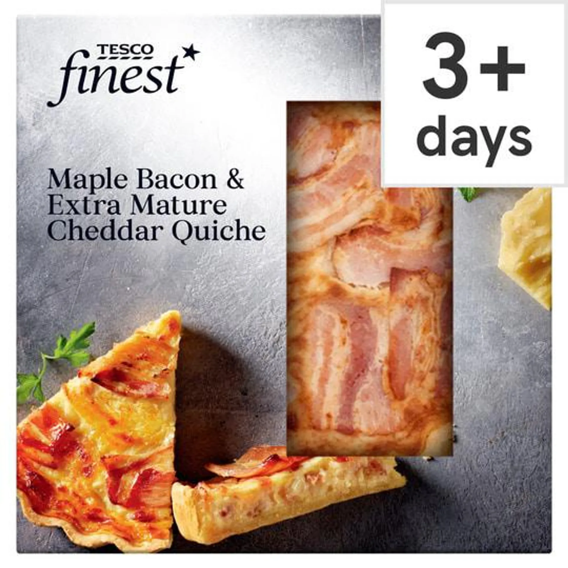 Tesco Finest Maple Bacon & Extra Mature Cheddar Quiche 420G