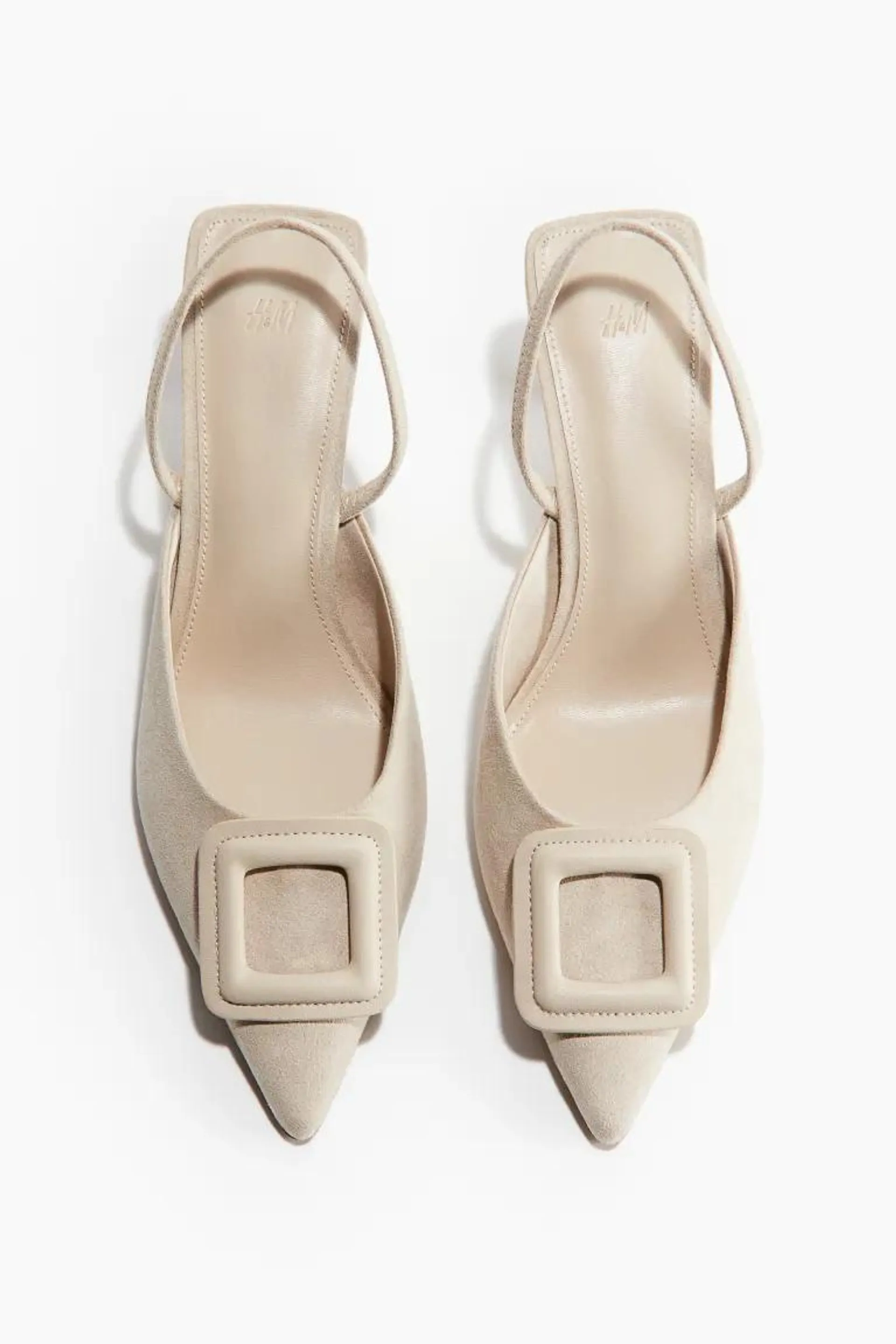 Pointed slingback court shoes