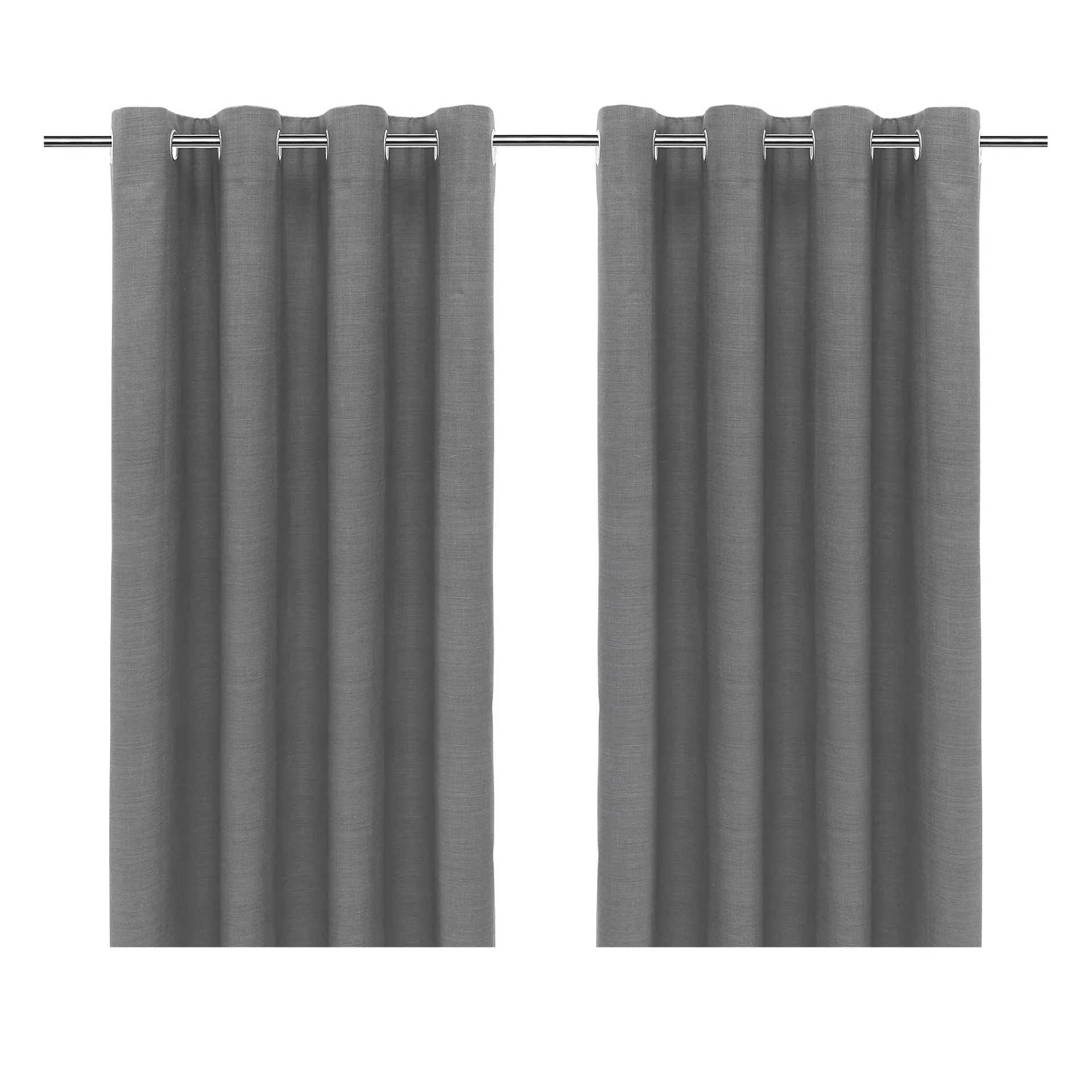 Glend Grey Plain woven Blackout & thermal Eyelet Curtain (W)228cm (L)228cm, Pair