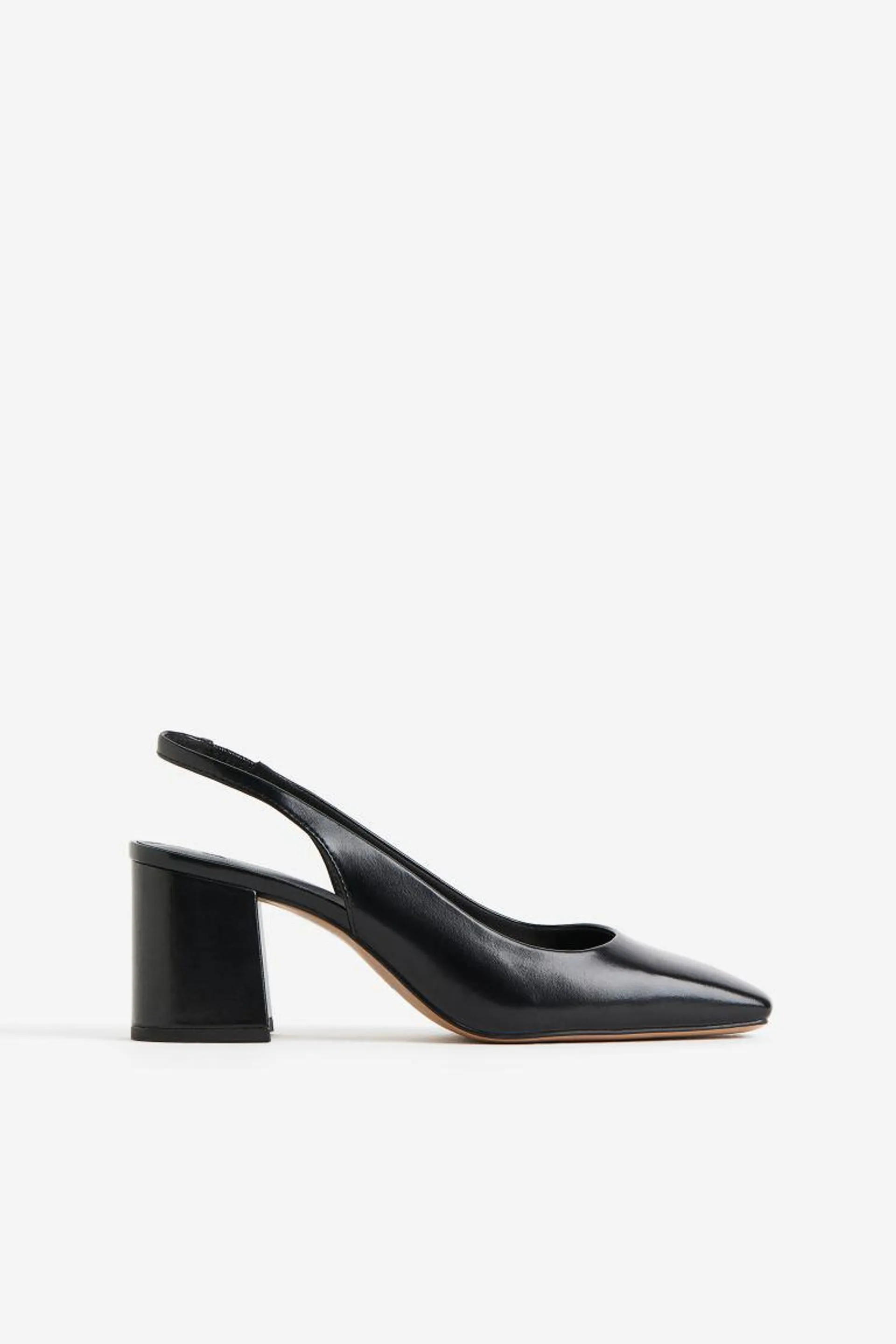 Block-heeled slingbacks