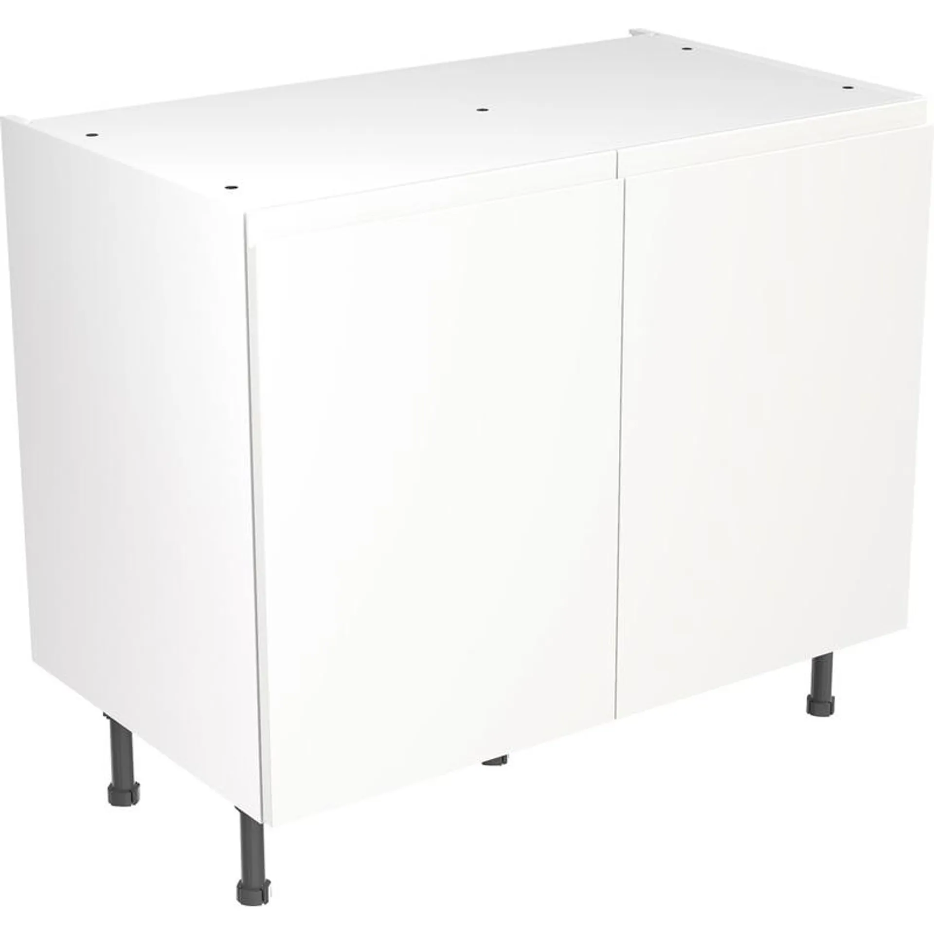 Kitchen Kit Flatpack J-Pull Kitchen Cabinet Base Unit Super Gloss White 1000mm