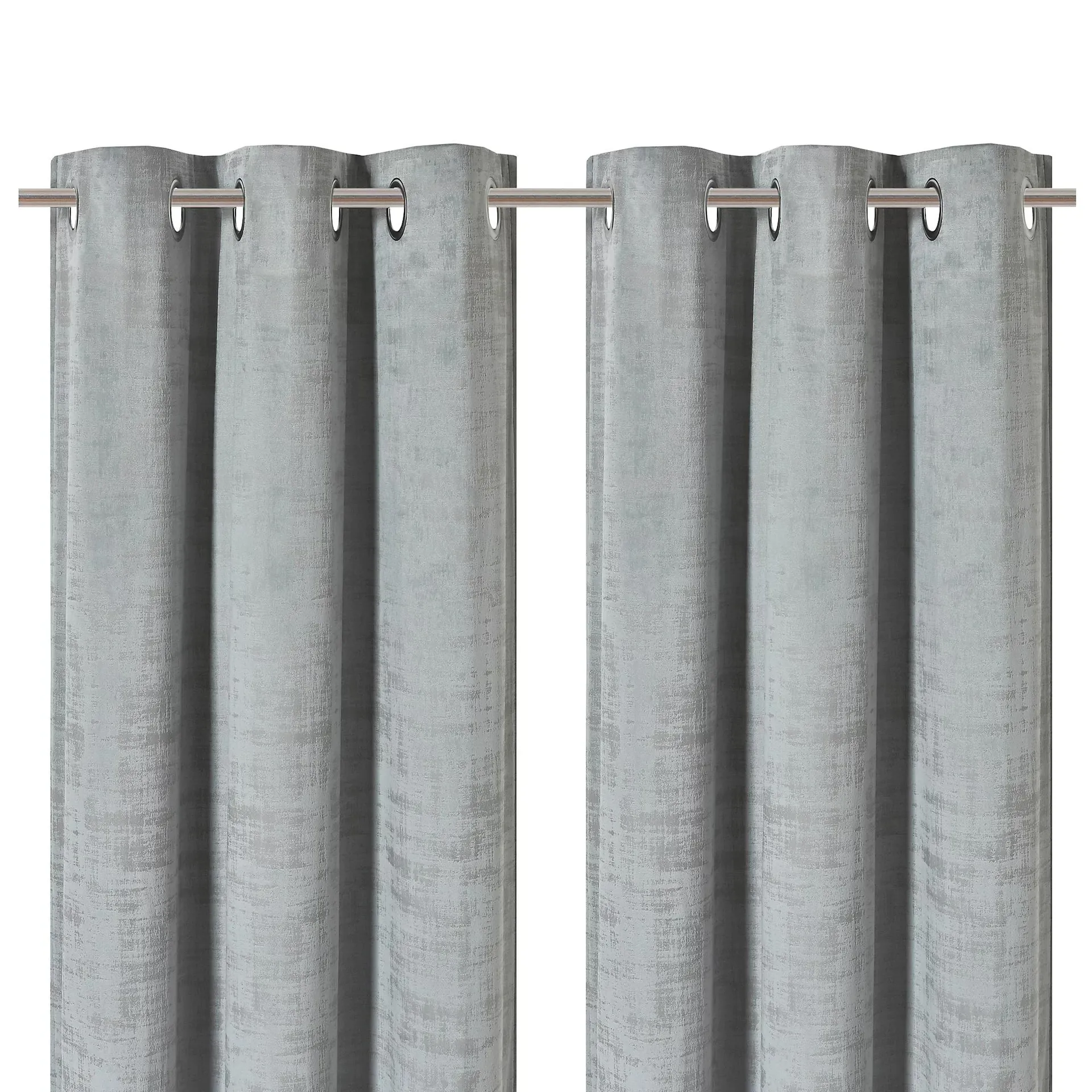 Ruvor Light grey Plain woven Lined Eyelet Curtain (W)228cm (L)228cm, Pair