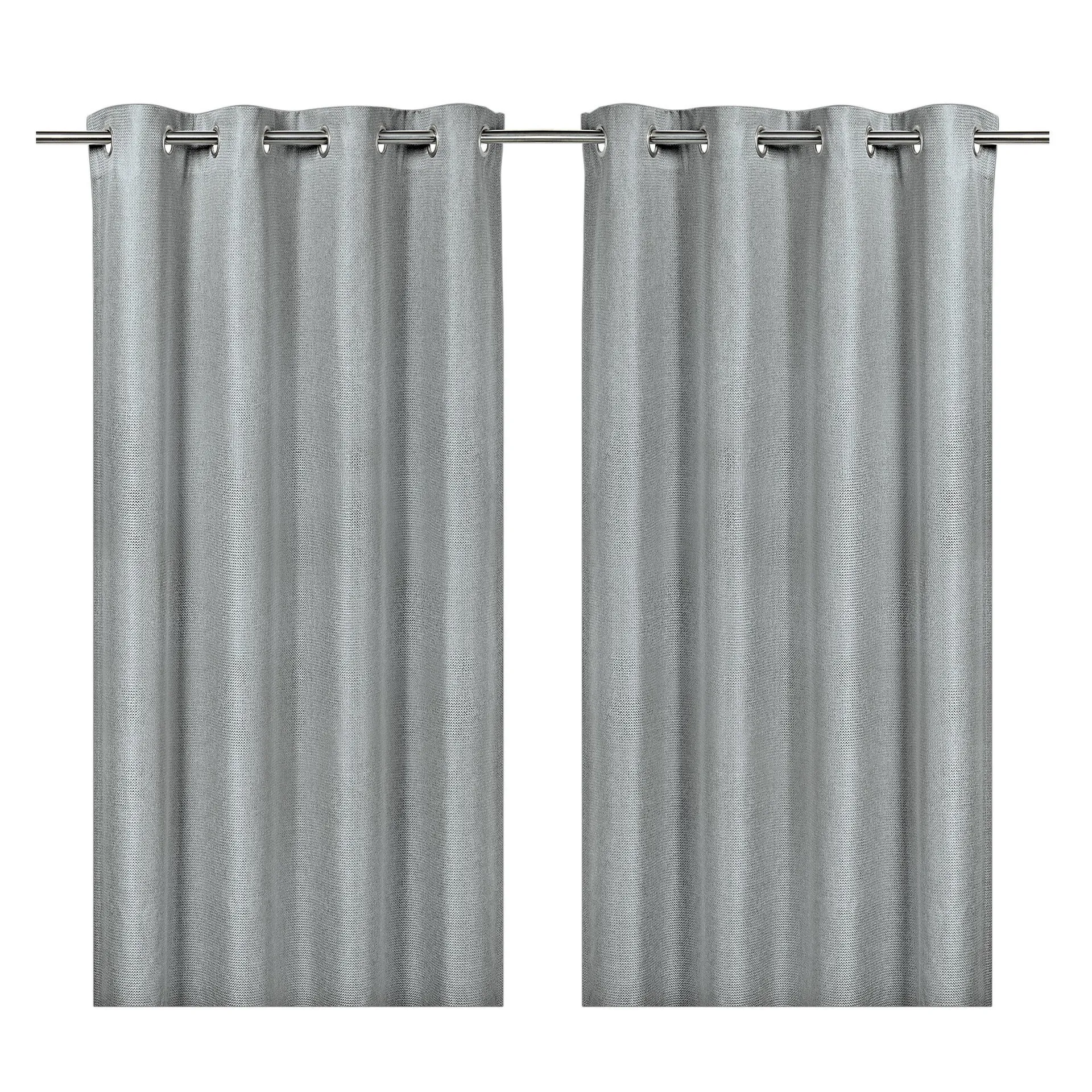 Moggo Light grey Chevron Lined Eyelet Curtain (W)228cm (L)228cm, Pair