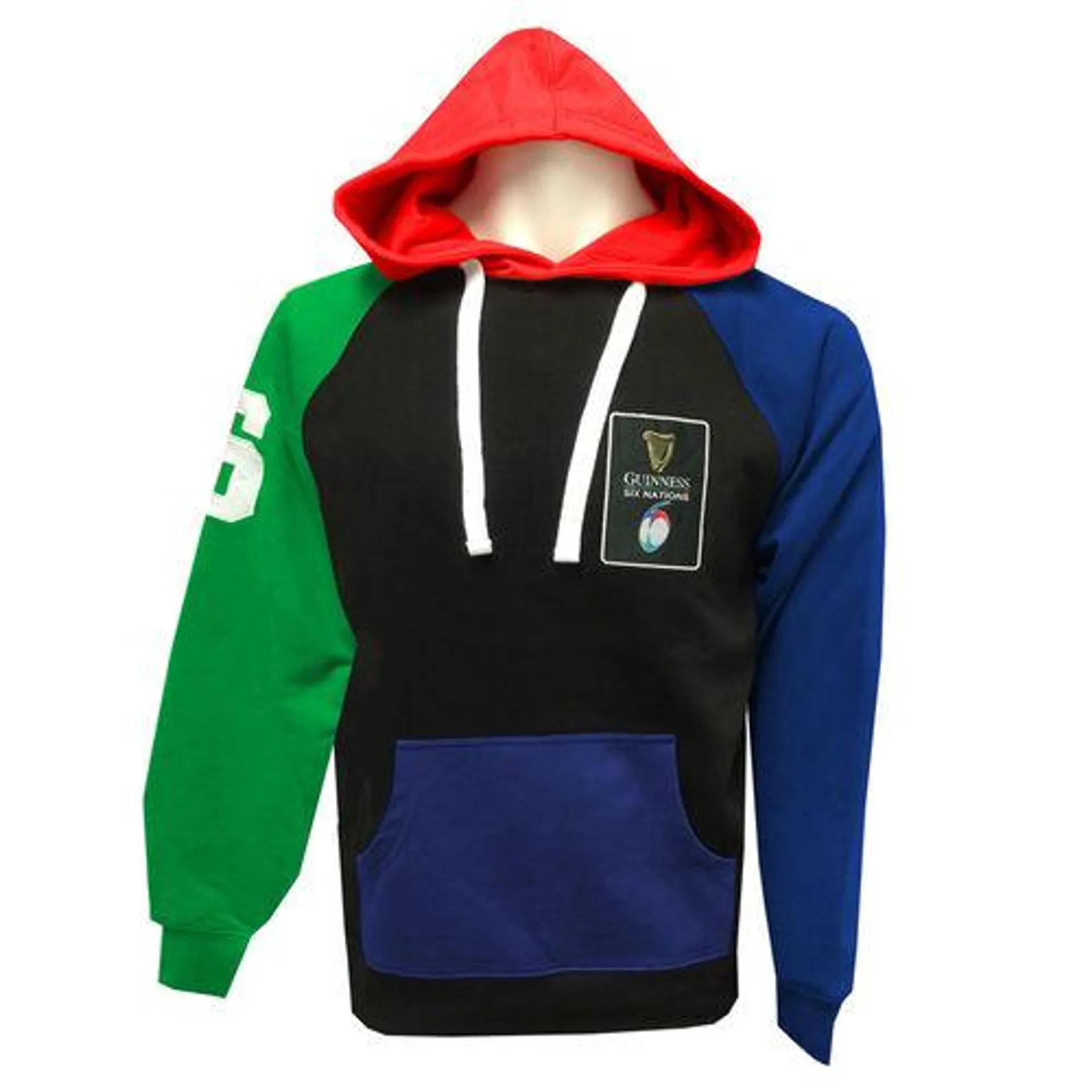 Black Guinness Six Nations Colour Block Hoodie