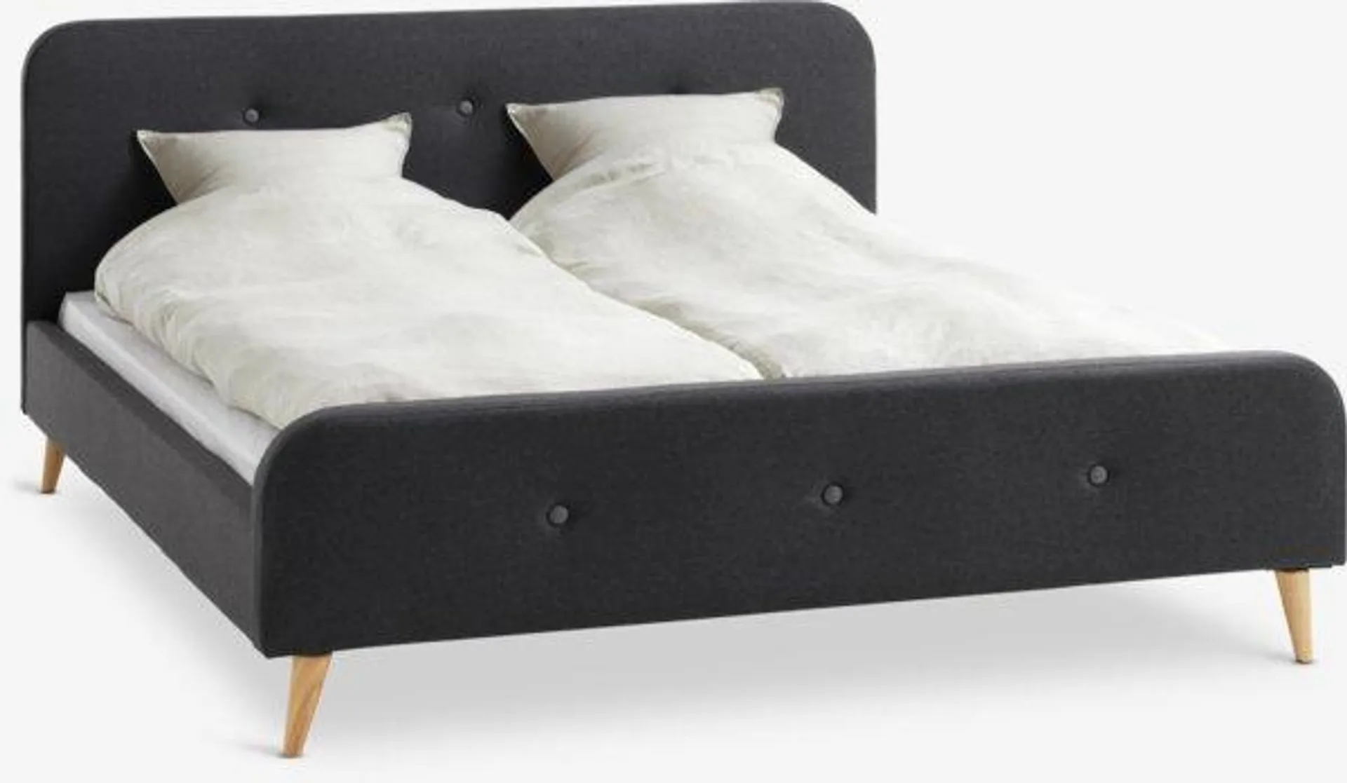 Bed frame KONGSBERG King grey fabric