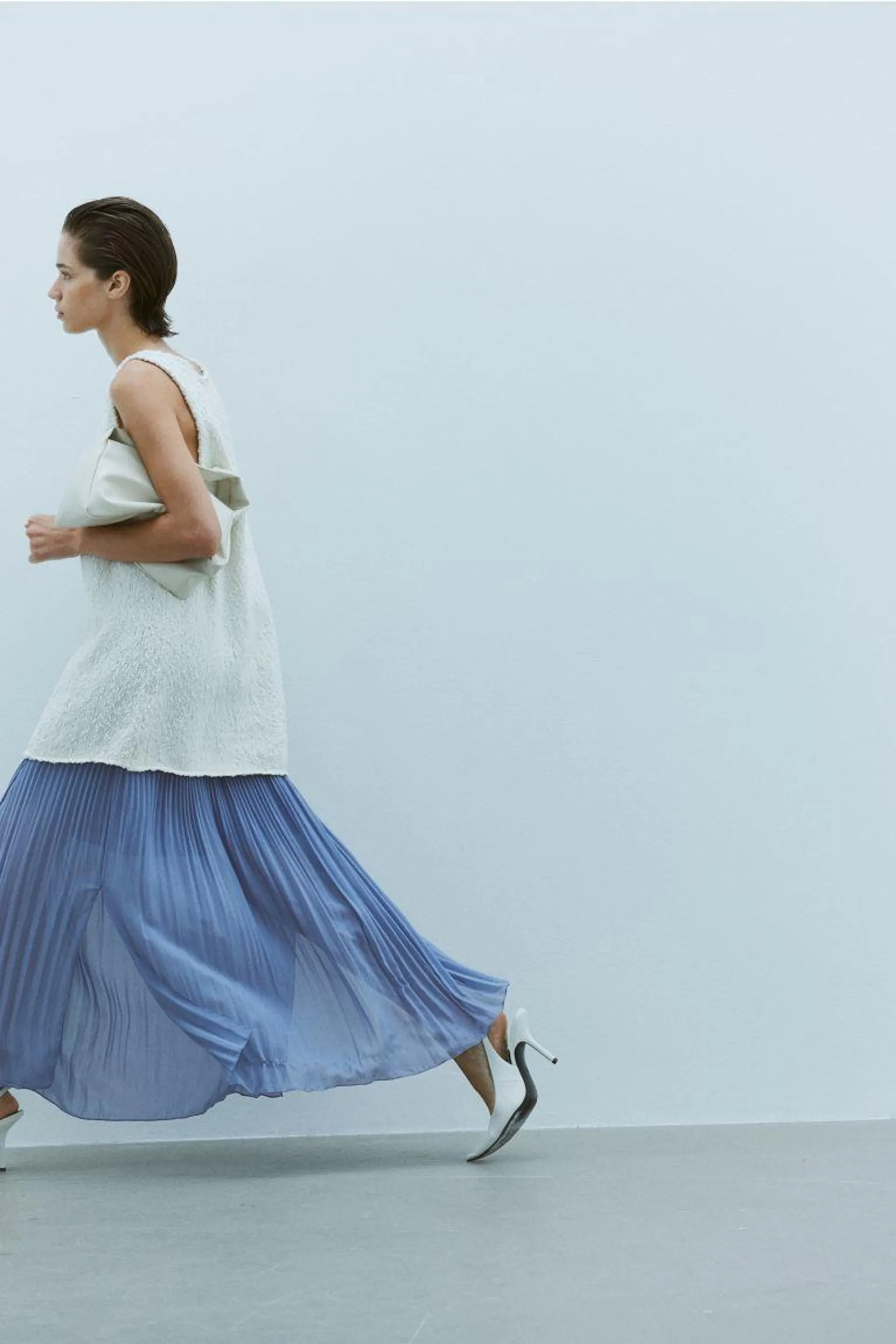 Pleated chiffon skirt