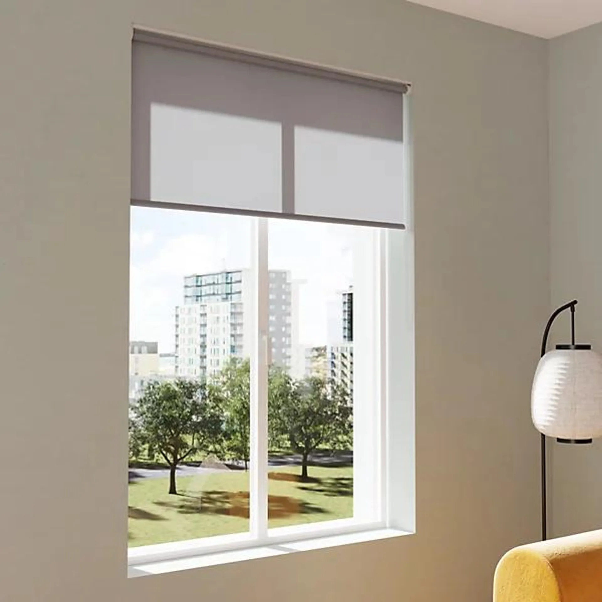 GoodHome Halo Corded Concrete grey Daylight Roller Blind (W)120cm (L)180cm