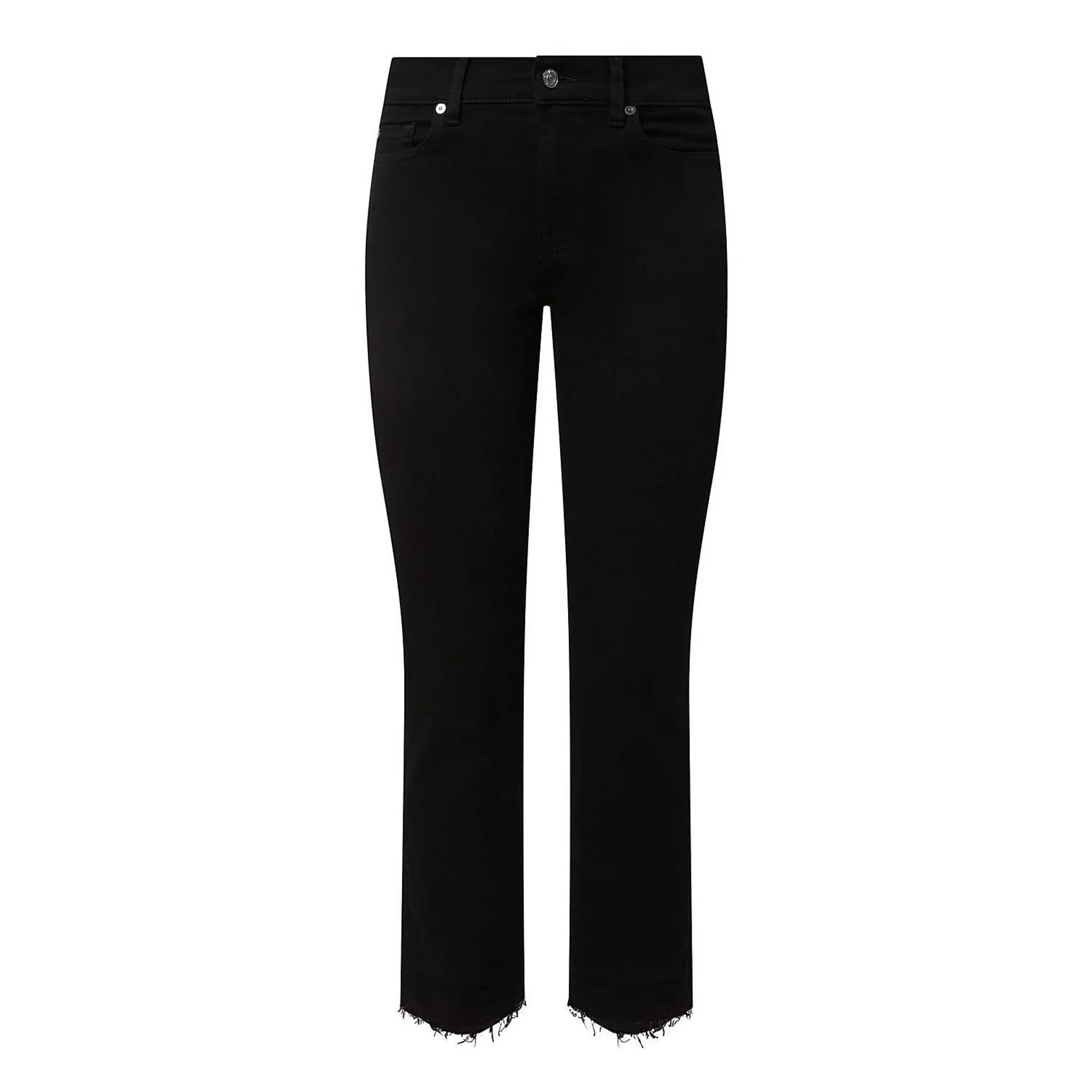 Mid Rise Straight Leg Cropped Jeans