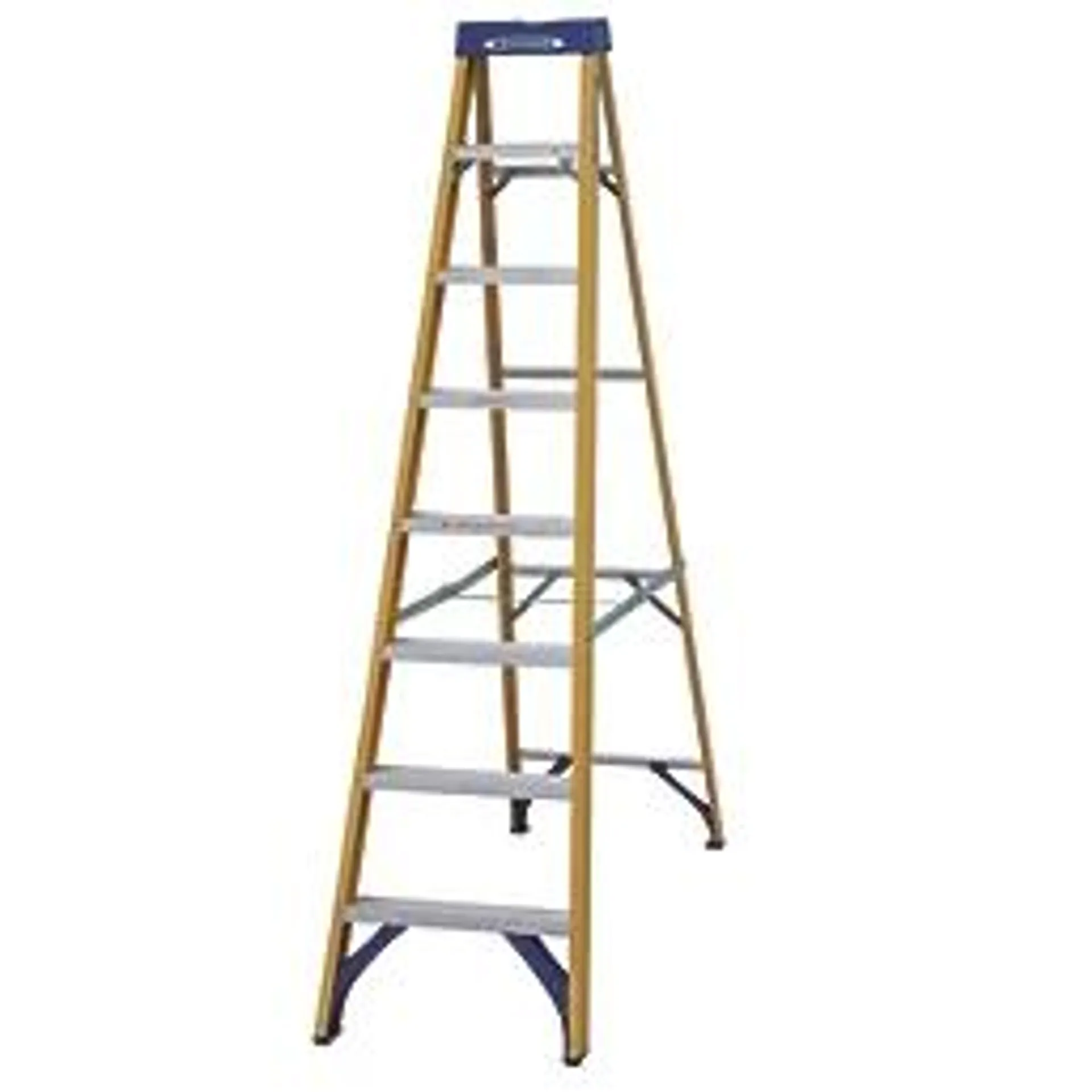 Werner Fibreglass 2.2m 8 Step Swingback A Frame Step Ladder