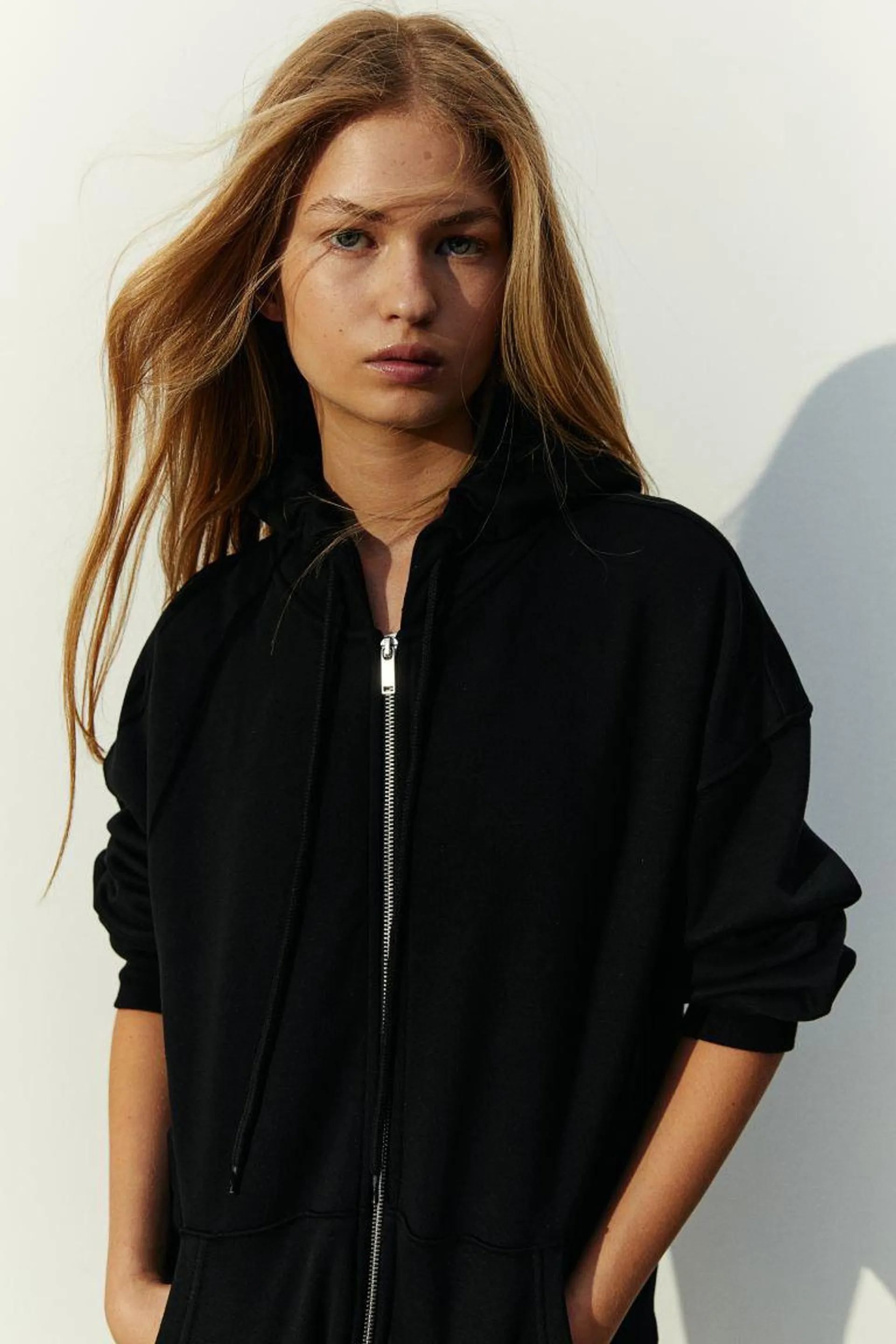 Oversized zip-through hoodie