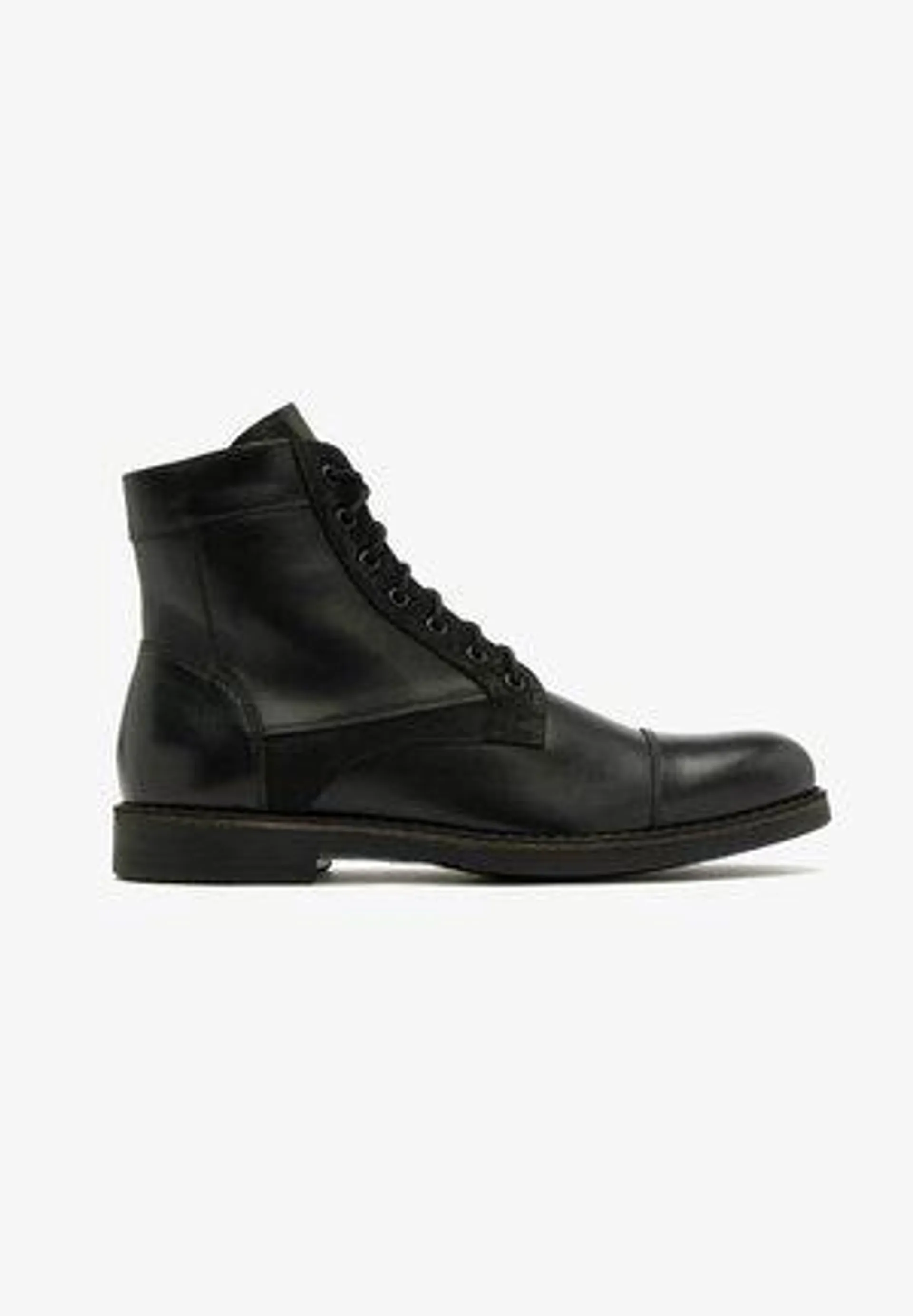 Lace-up ankle boots - black