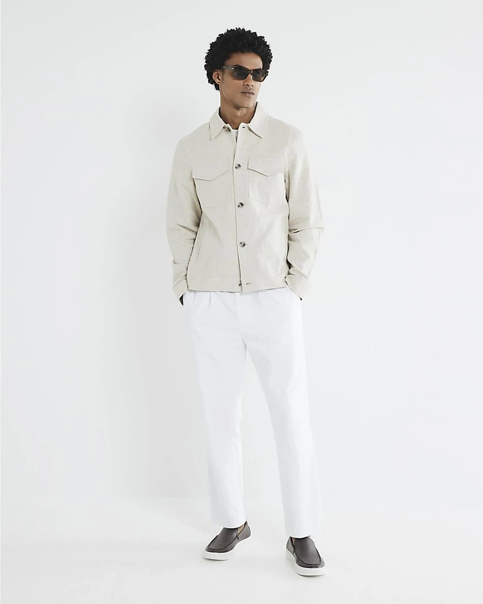 Stone Linen Blend Jacket