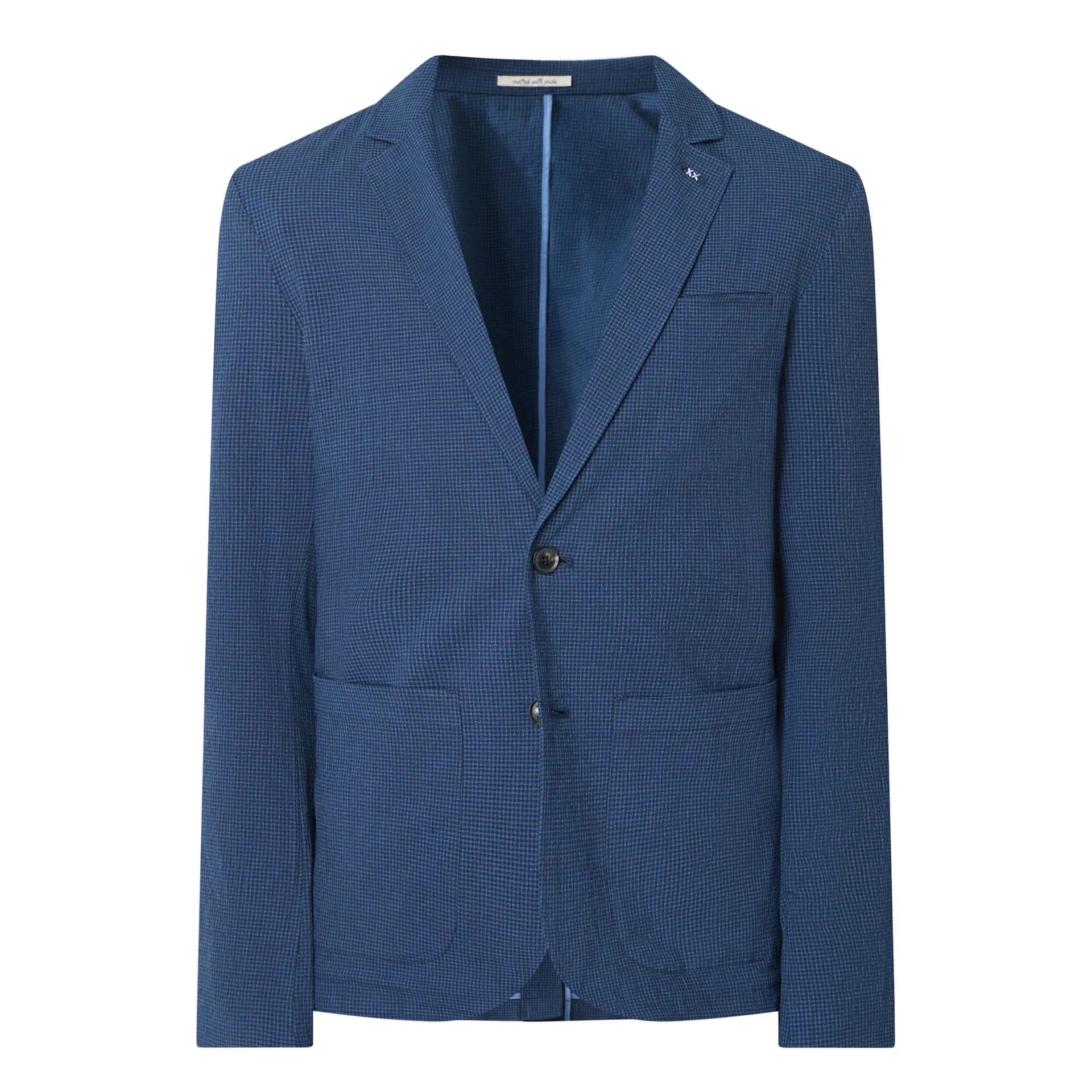 Check Seersucker Single-Breasted Blazer