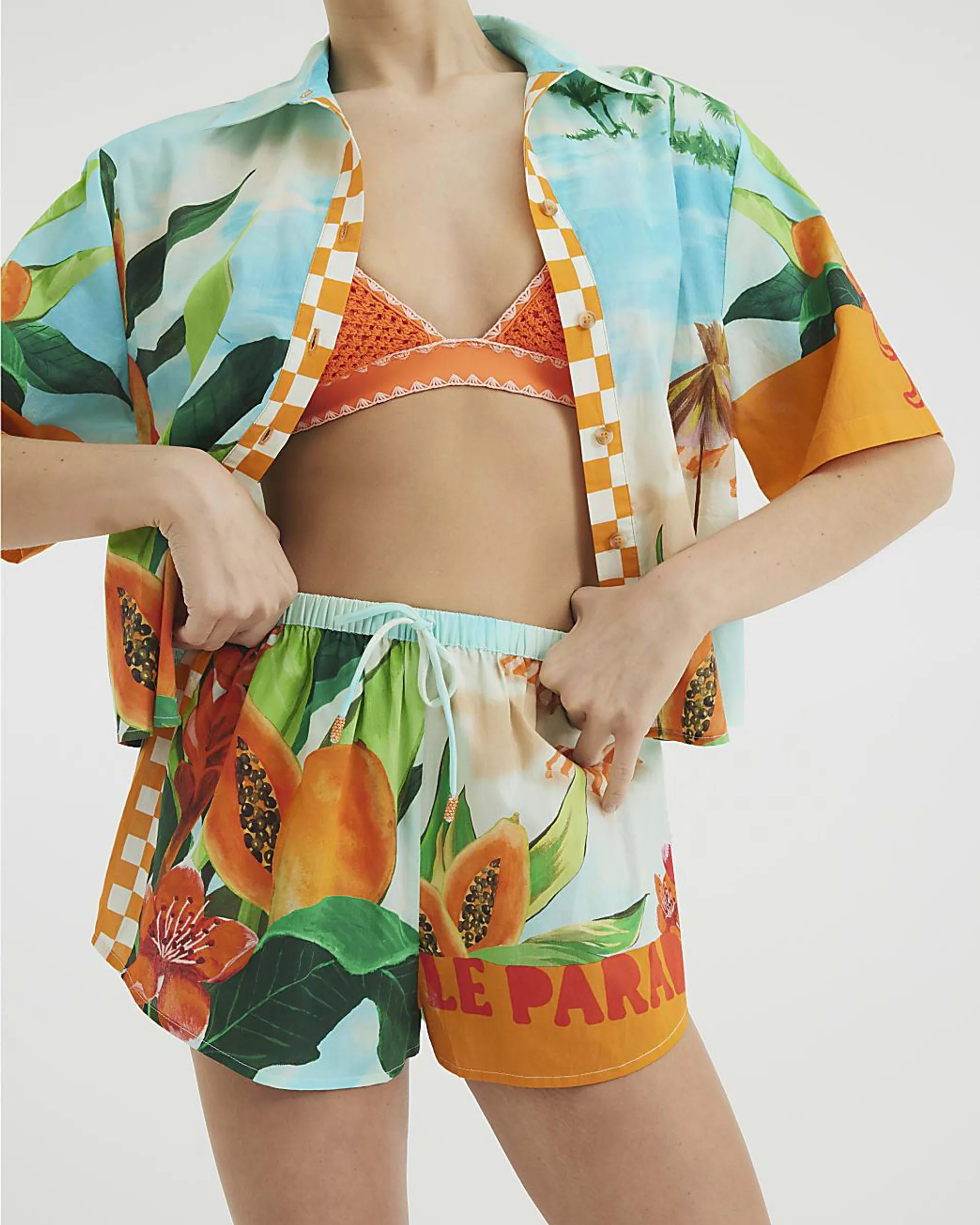 Blue Tropical Print Shirt
