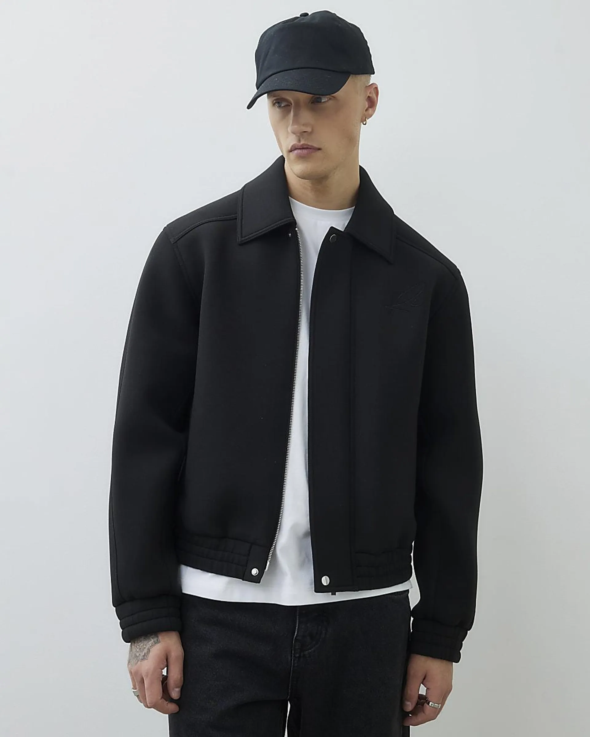 Black Collared Bomber Jacket