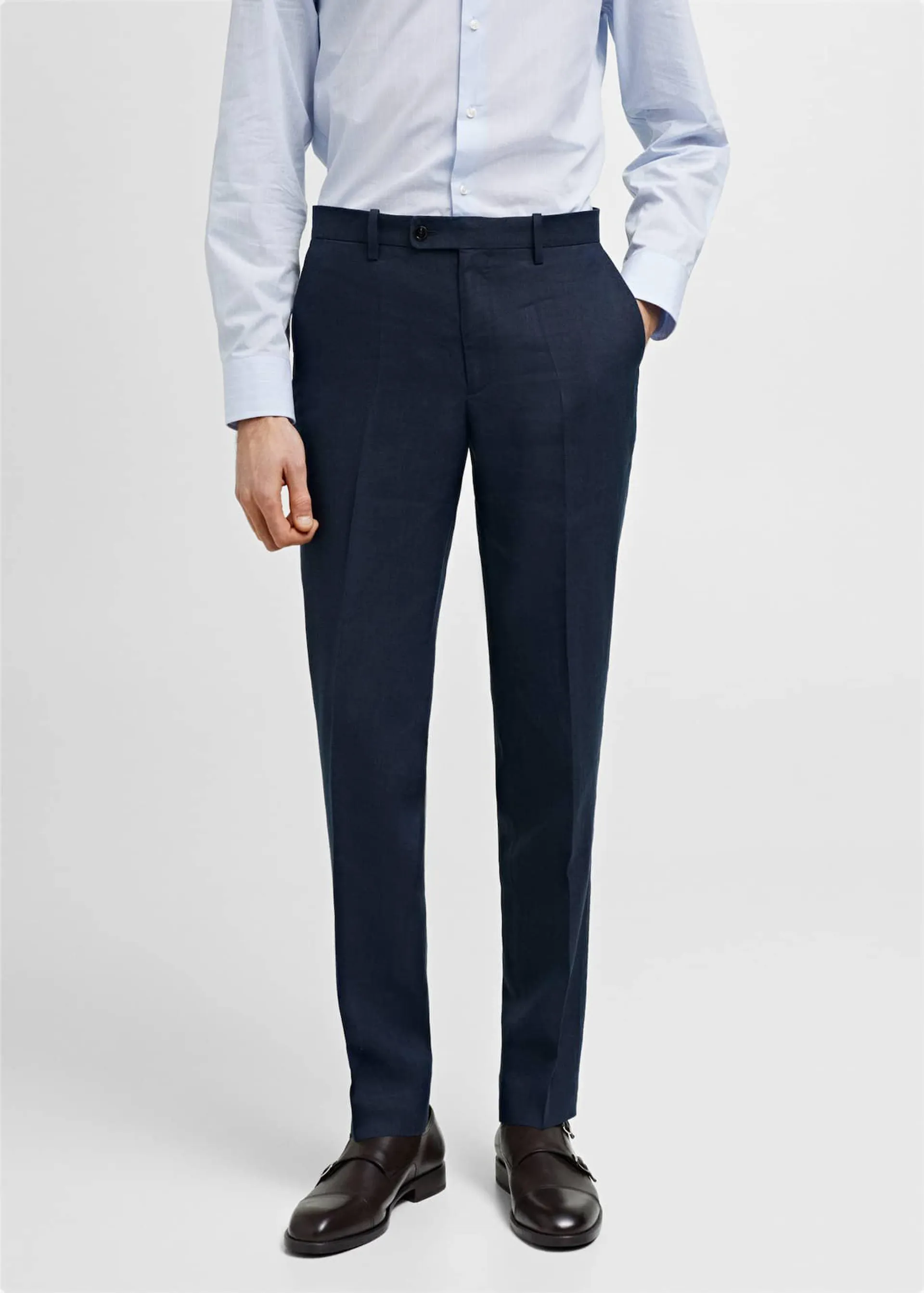 Slim fit suit pants 100% linen