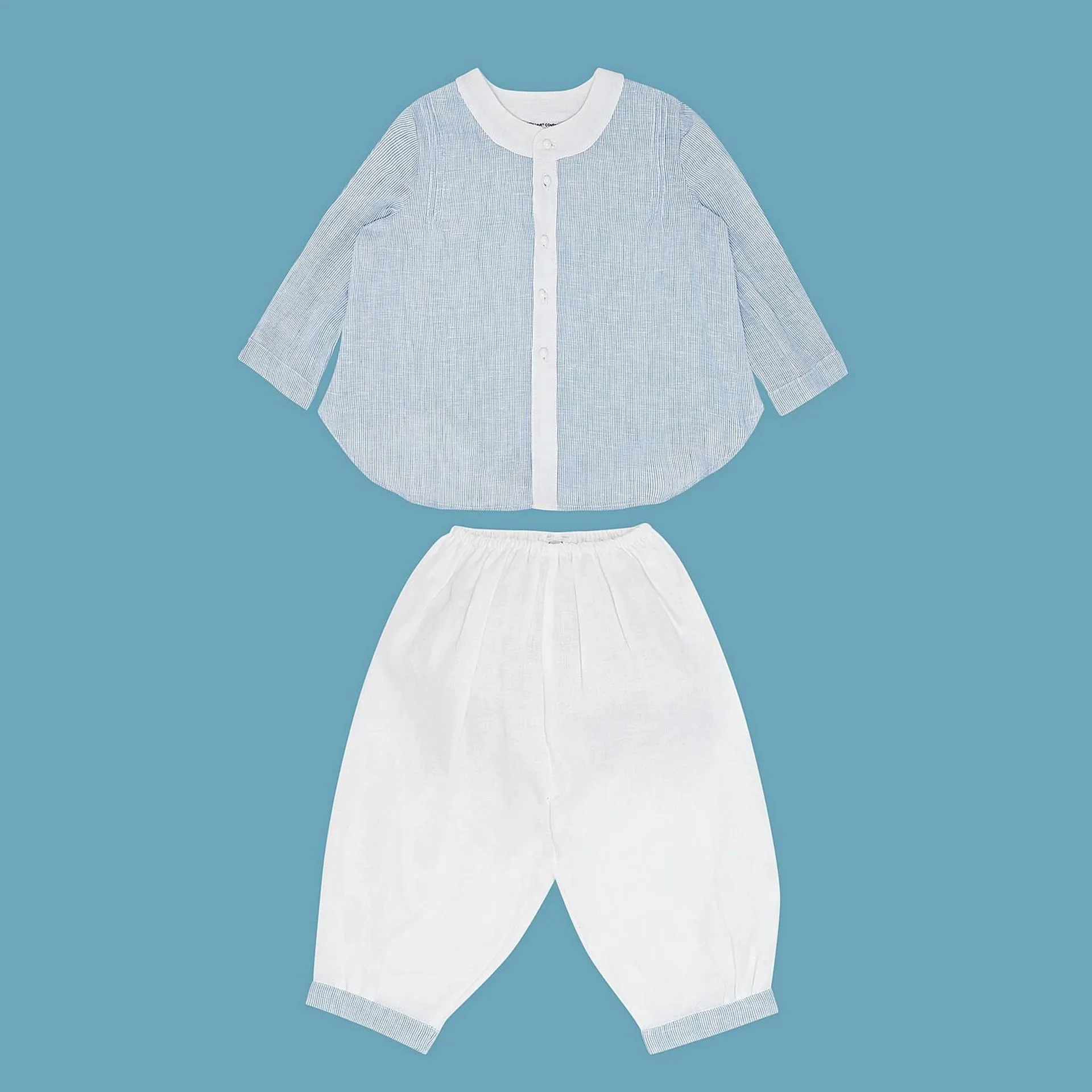 Christening Granddad Collar Shirt And Bottoms Set