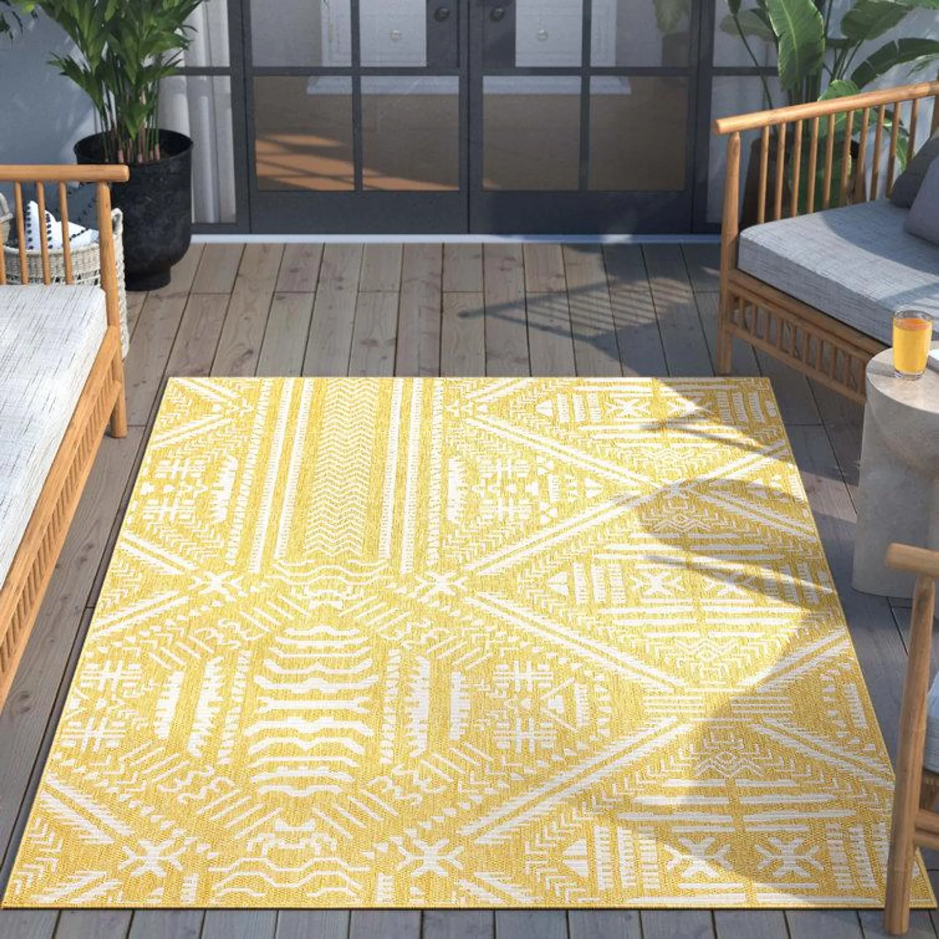 Well Woven Medusa Khalo Geometric Flat-Weave Indoor/Outdoor Area Rug