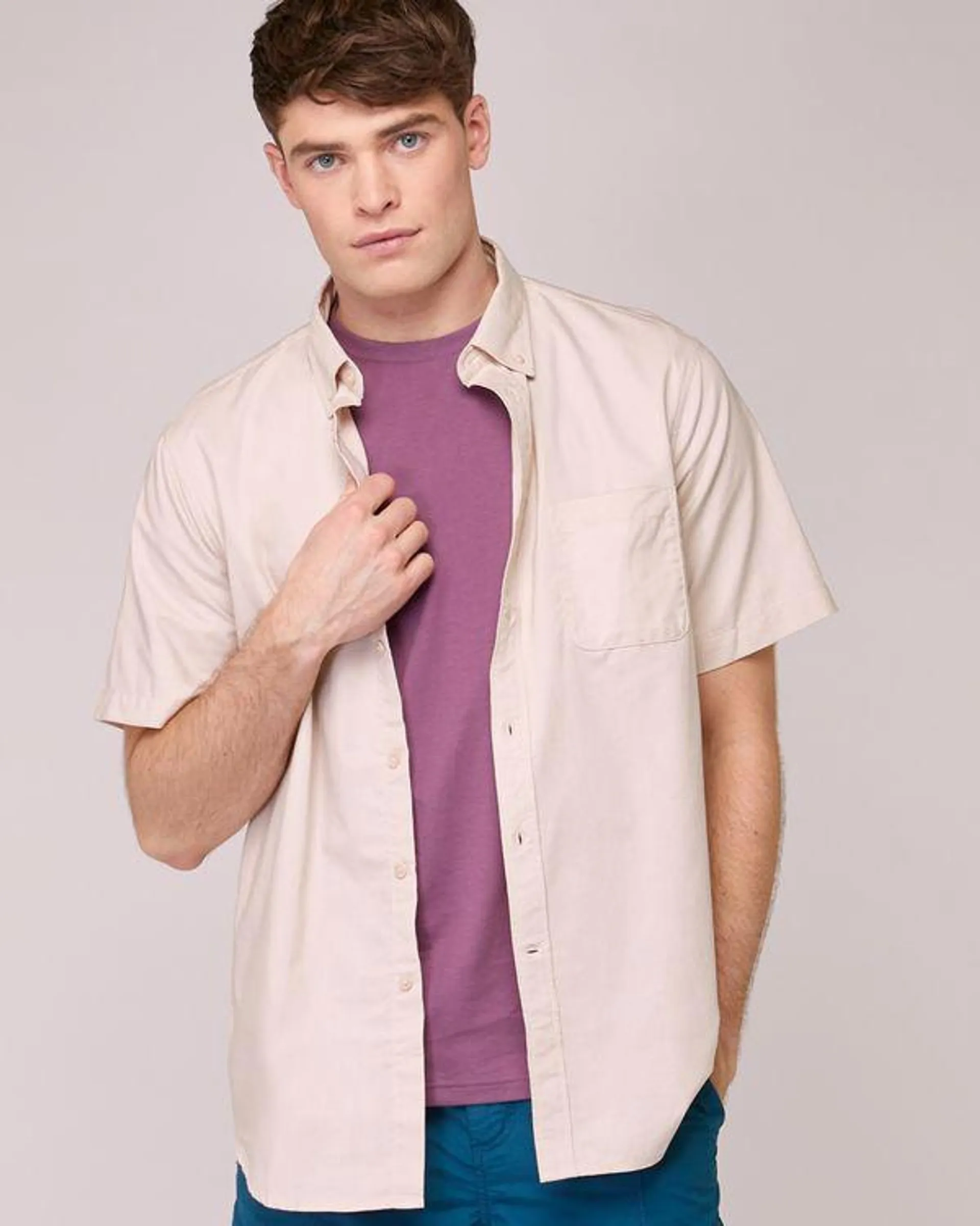 Regular Fit Cotton Oxford Solid Shirt