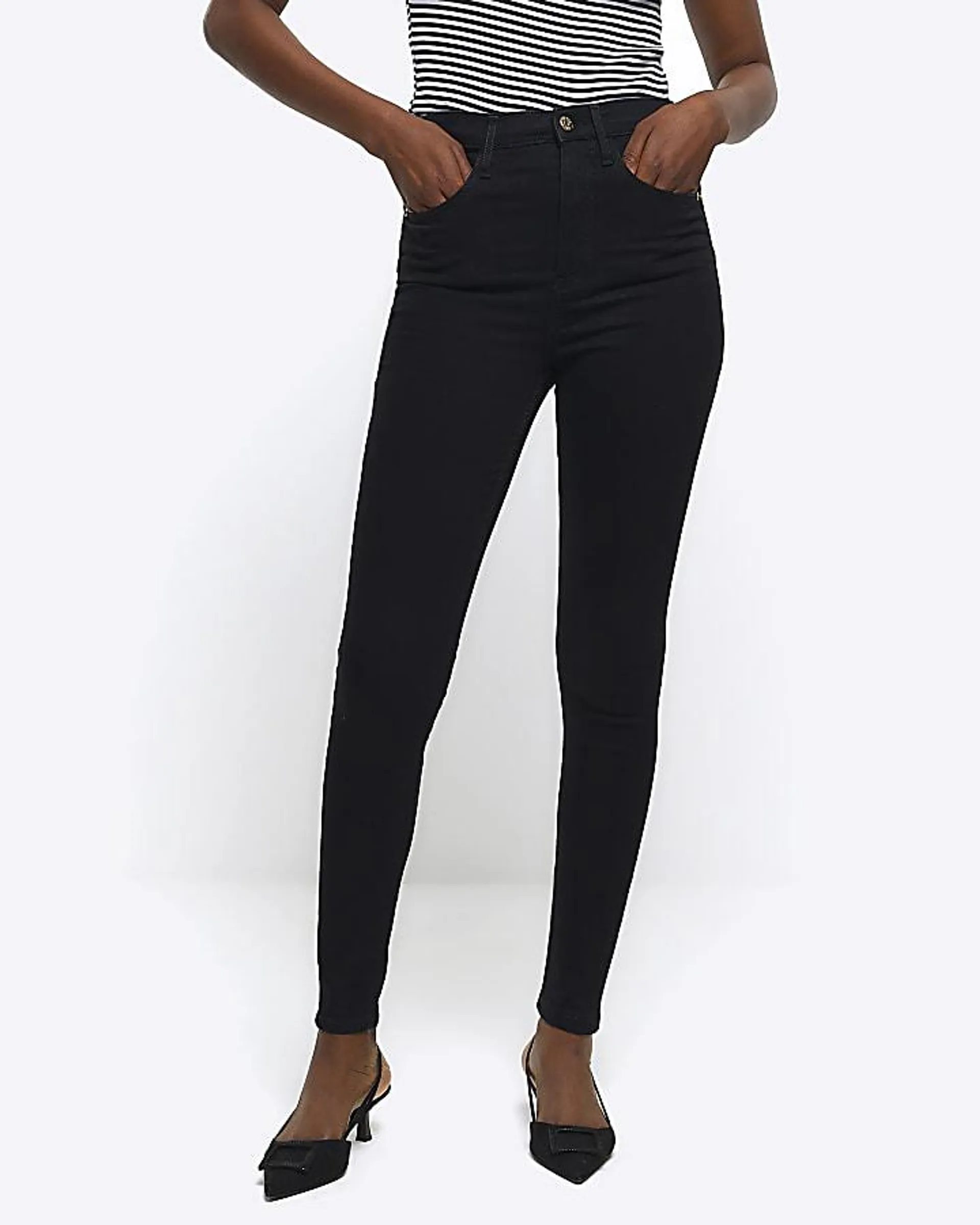 Black high waisted sculpt skinny jeans