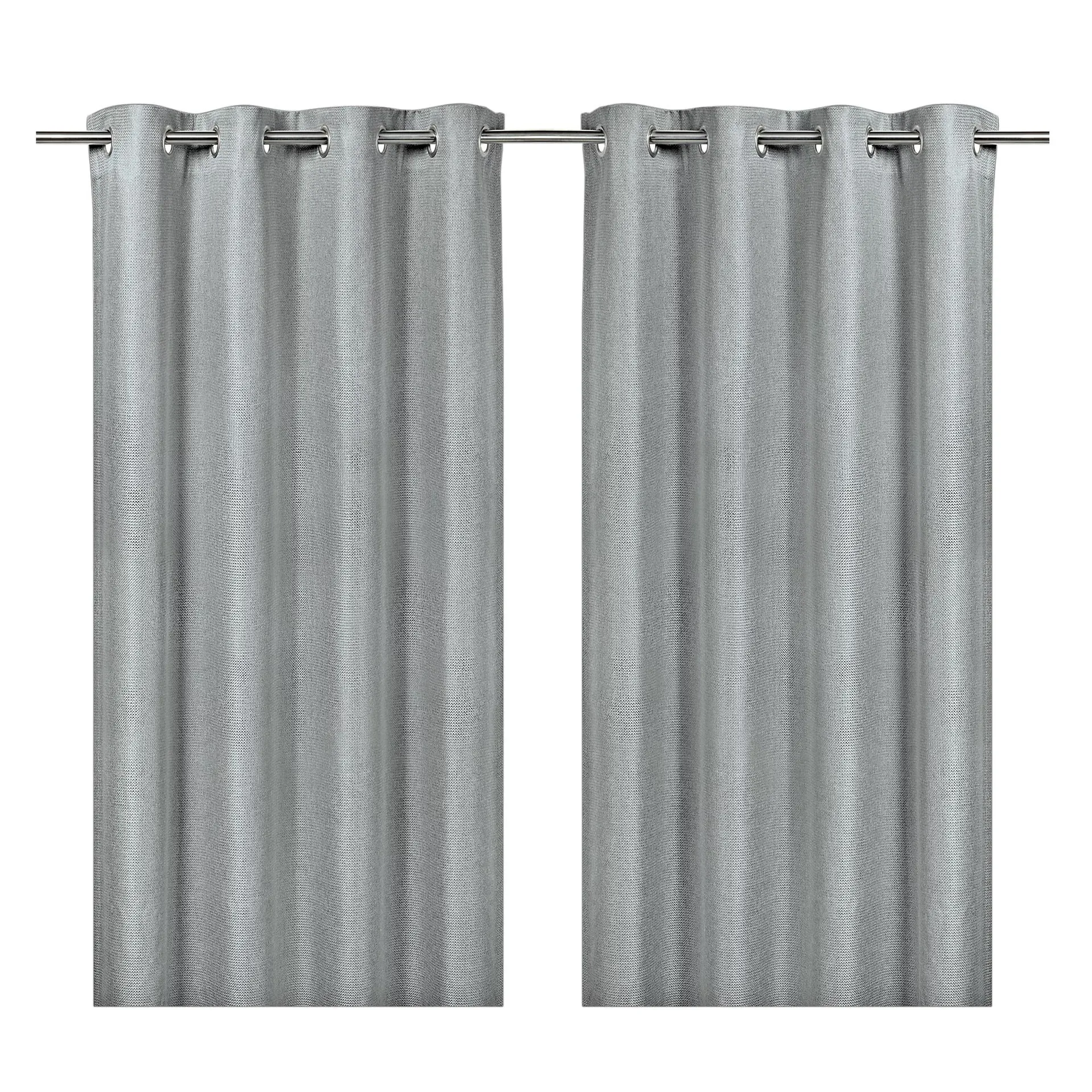 Moggo Light grey Chevron Lined Eyelet Curtain (W)167cm (L)183cm, Pair