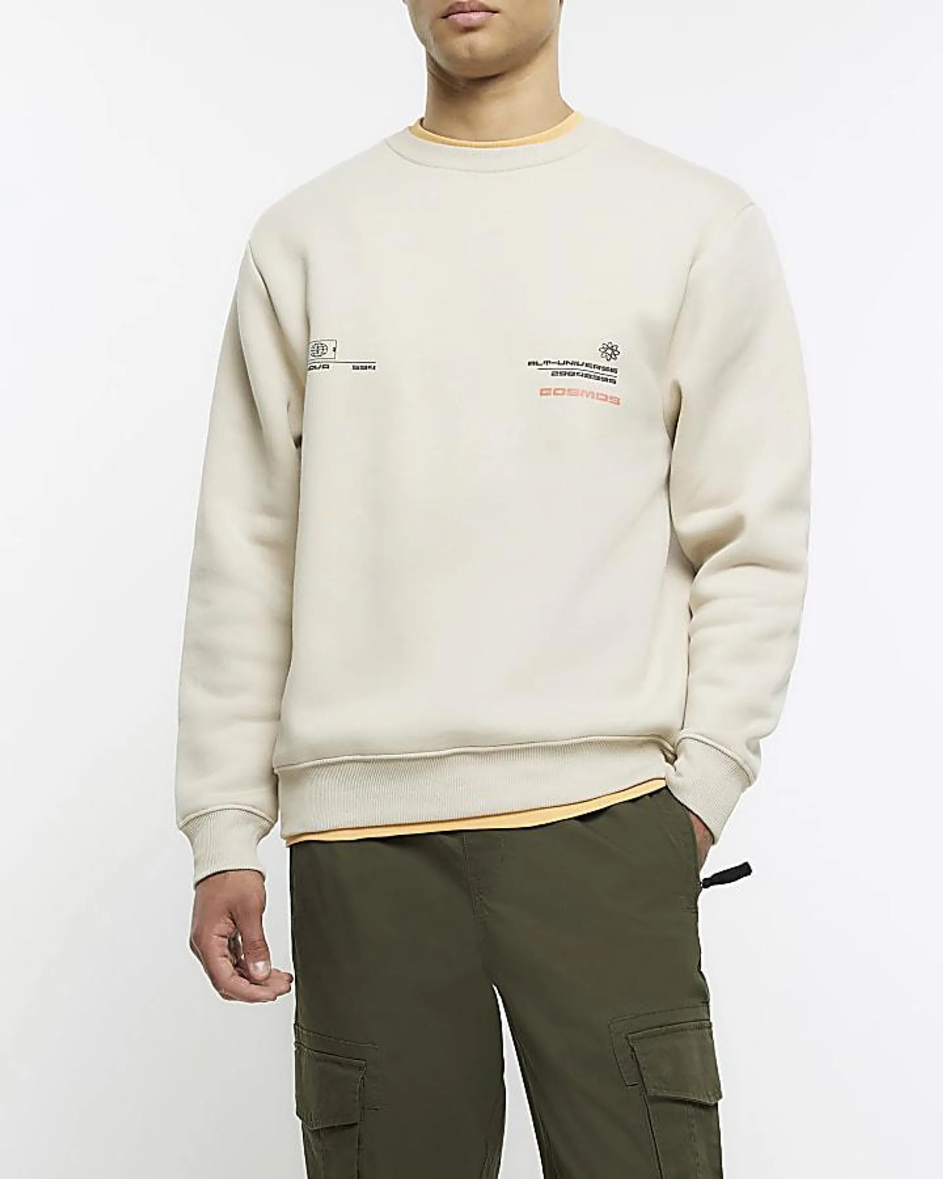 Stone regular fit heatmap graphic sweatshirt