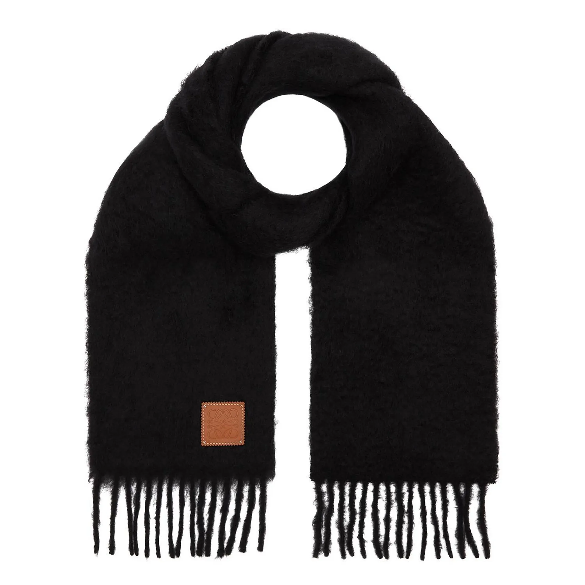 Mohair-Wool Logo Badge Scarf