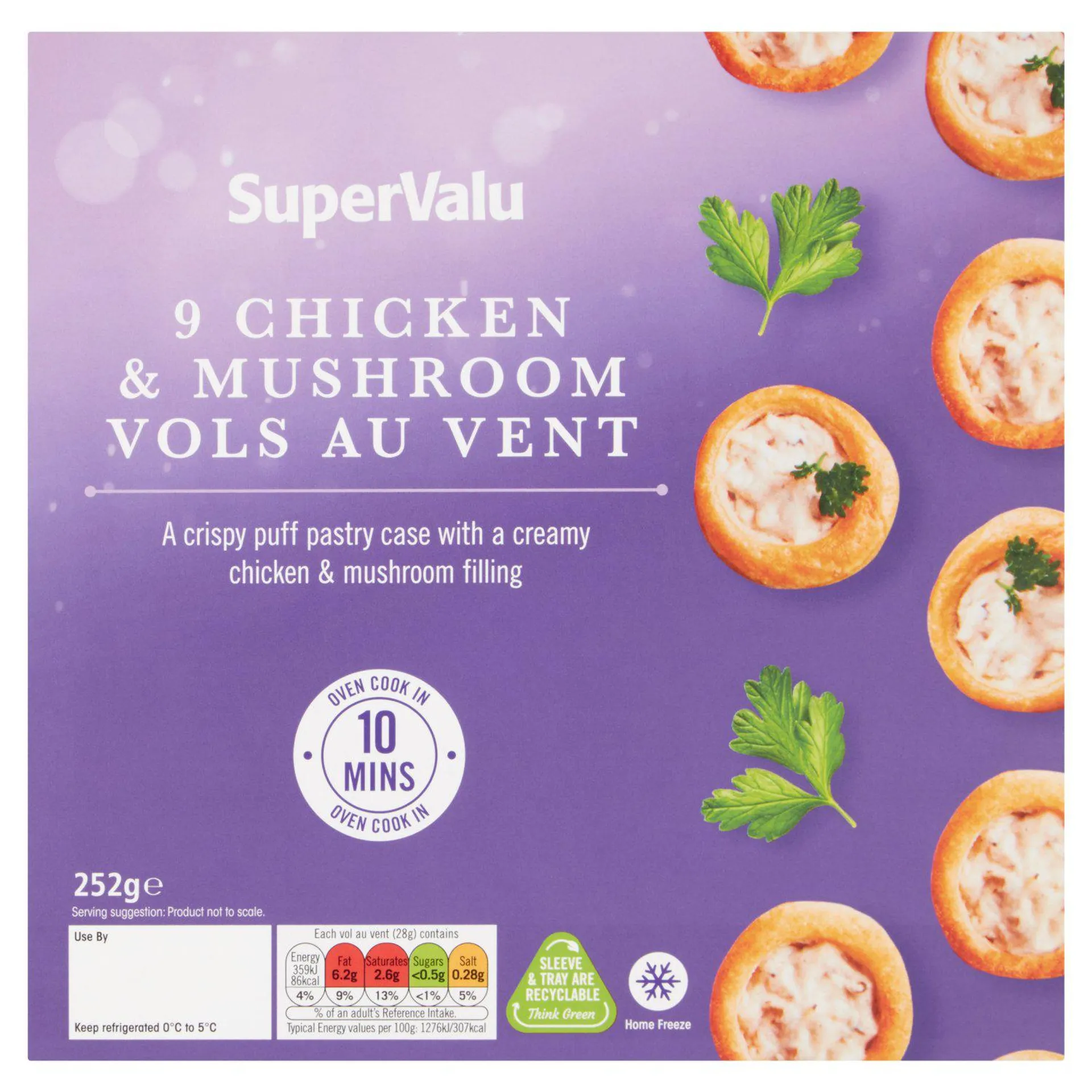 SuperValu Chicken & Mushroom Vols au Vent 9 Pack (252 g)