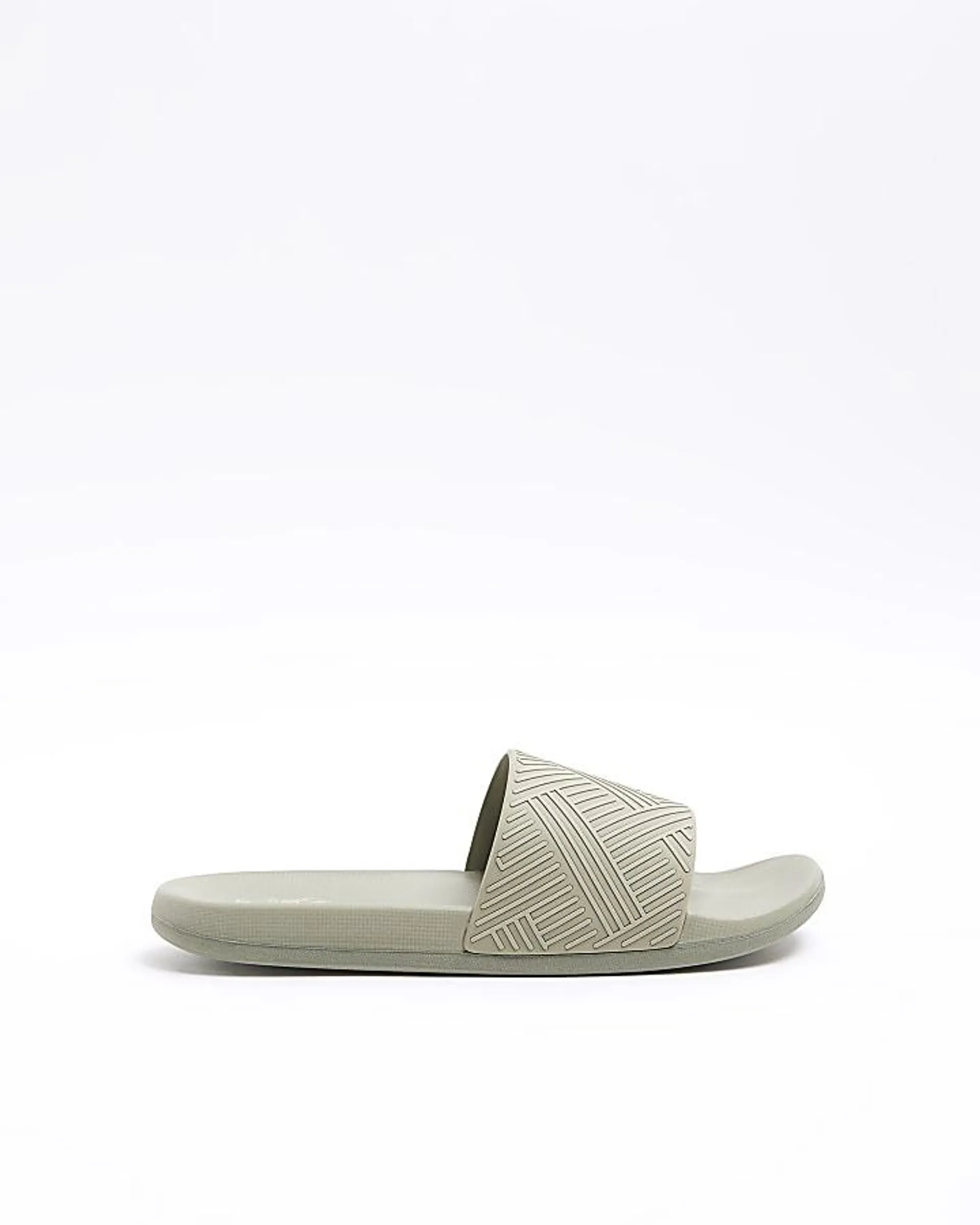 Green embossed geometric sliders