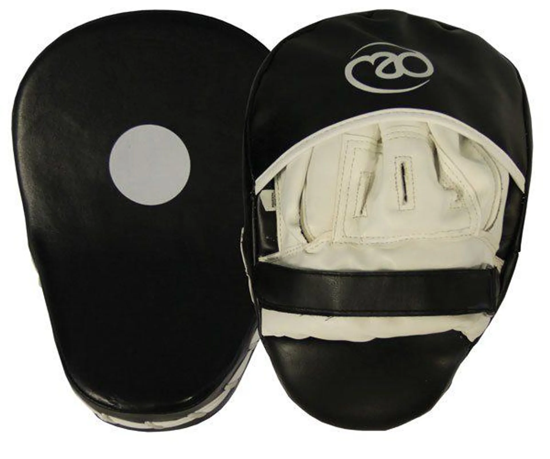 Fitness Mad Curved Synthetic Leather Focus Boxing Pads - Adult - Black