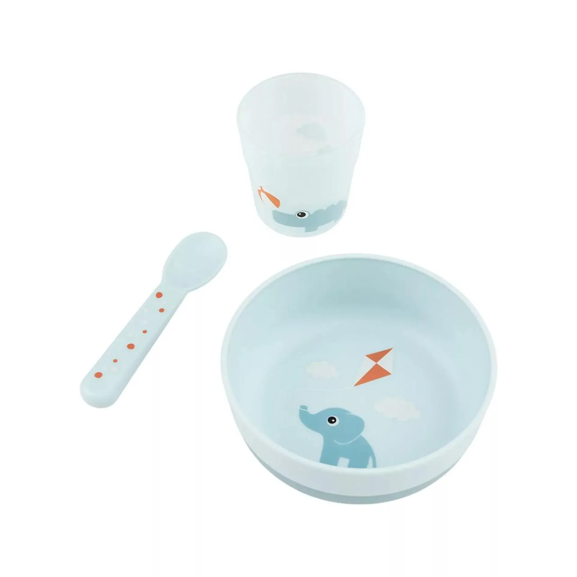 DONE BY DEER Playground Blue Three-Piece Foodie First Meal Set