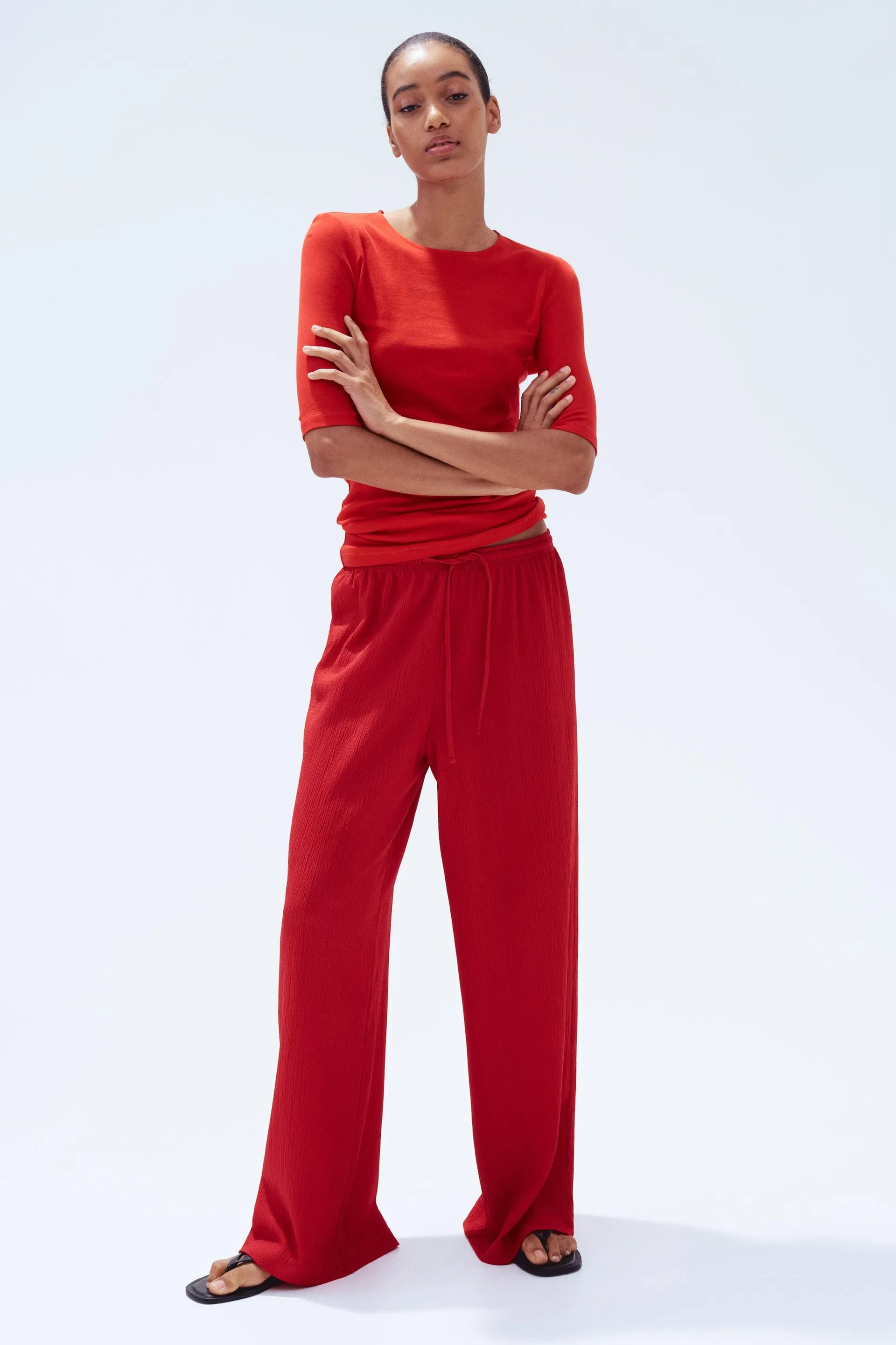 Wide pull-on trousers