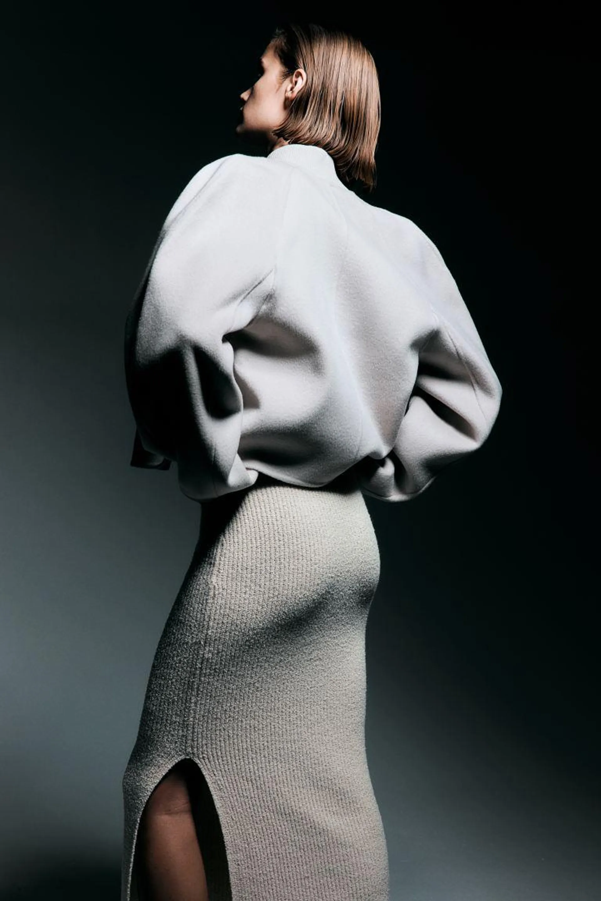 Rib-knit skirt