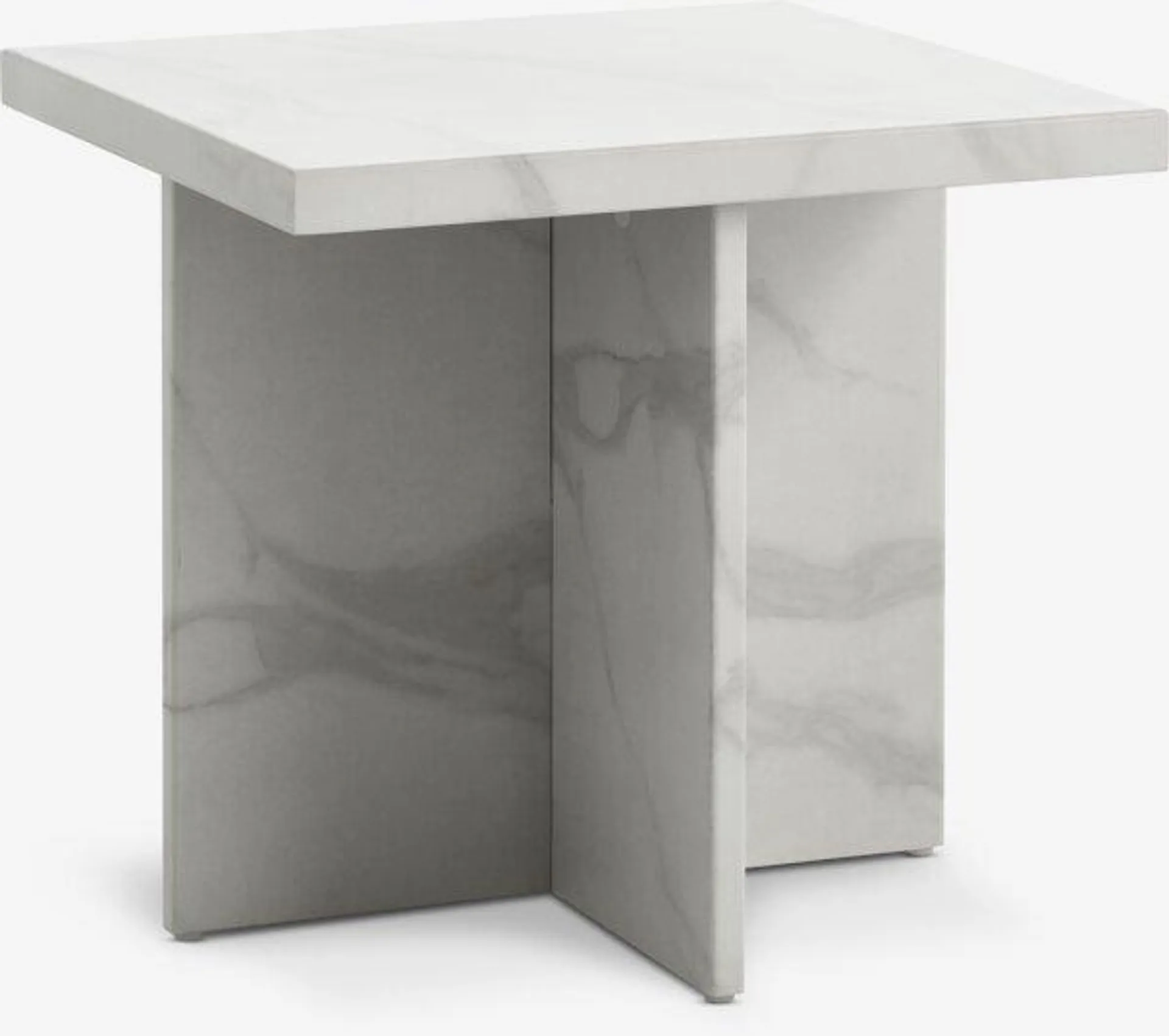 End table GANDRUP 45x45 white marble colour