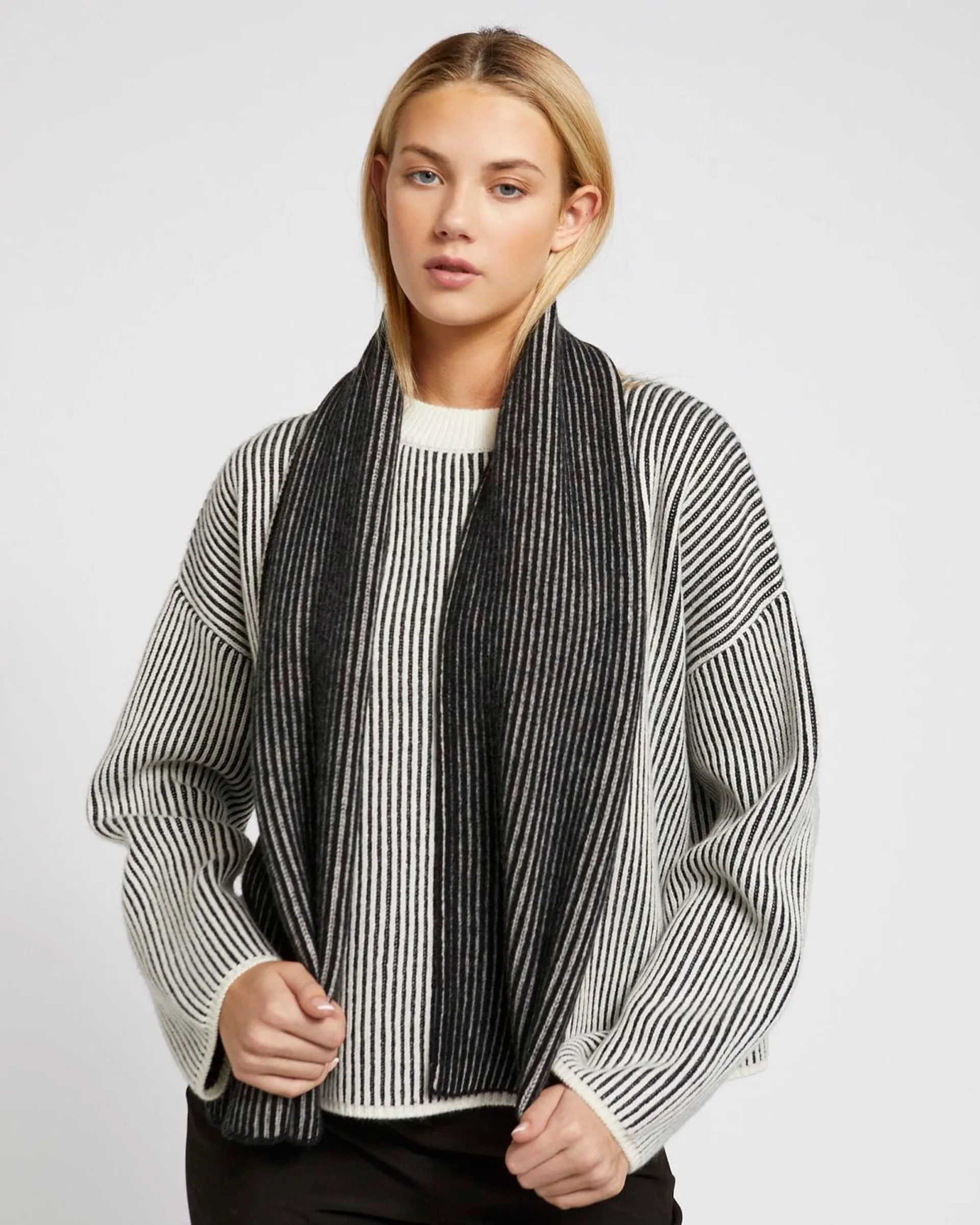 Carolyn Donnelly The Edit Contrast Cashmere Blend Scarf