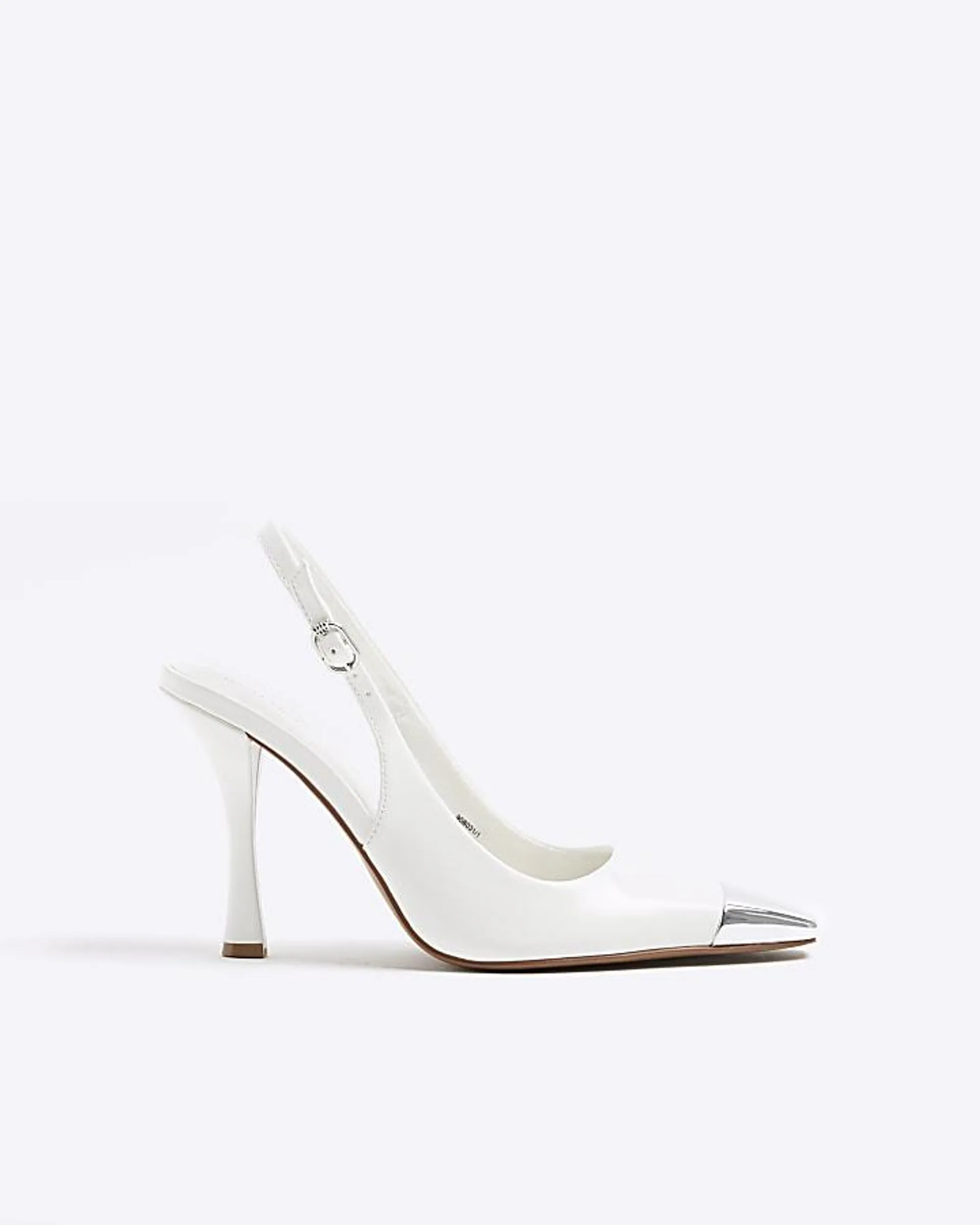 White slingback court heels