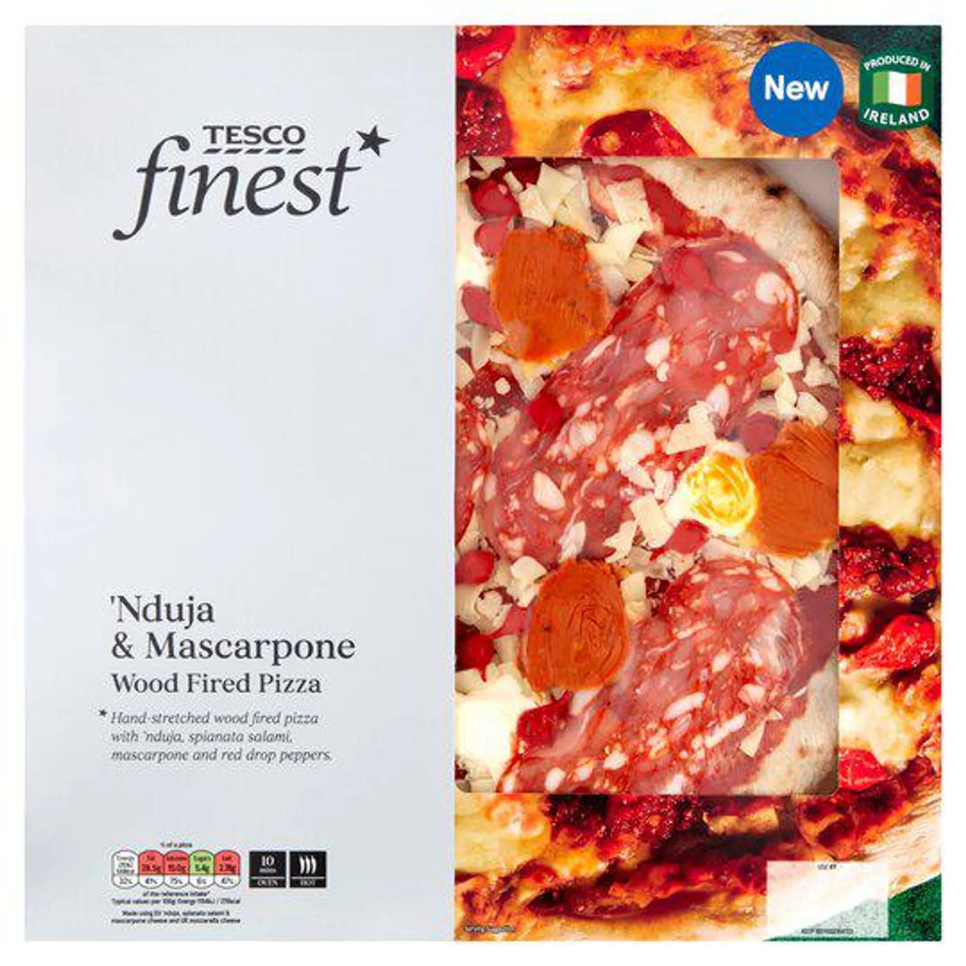 Tesco Finest Nduja And Mascarpone Wdfired Pizza 505G